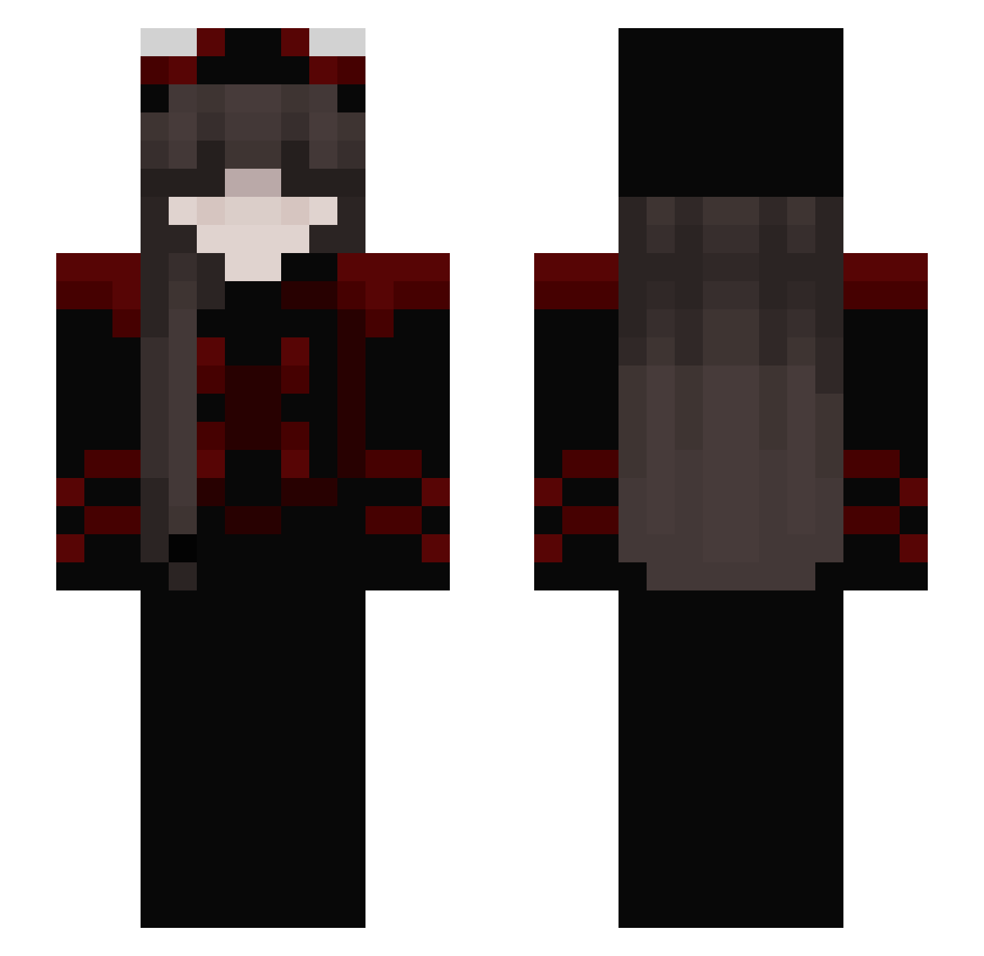 zuucha Minecraft skin, front and back view