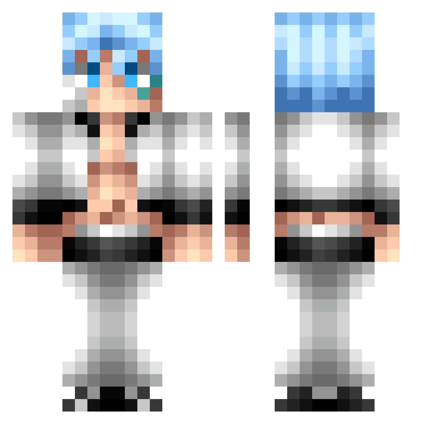 superman5554806 Minecraft skin, front and back view