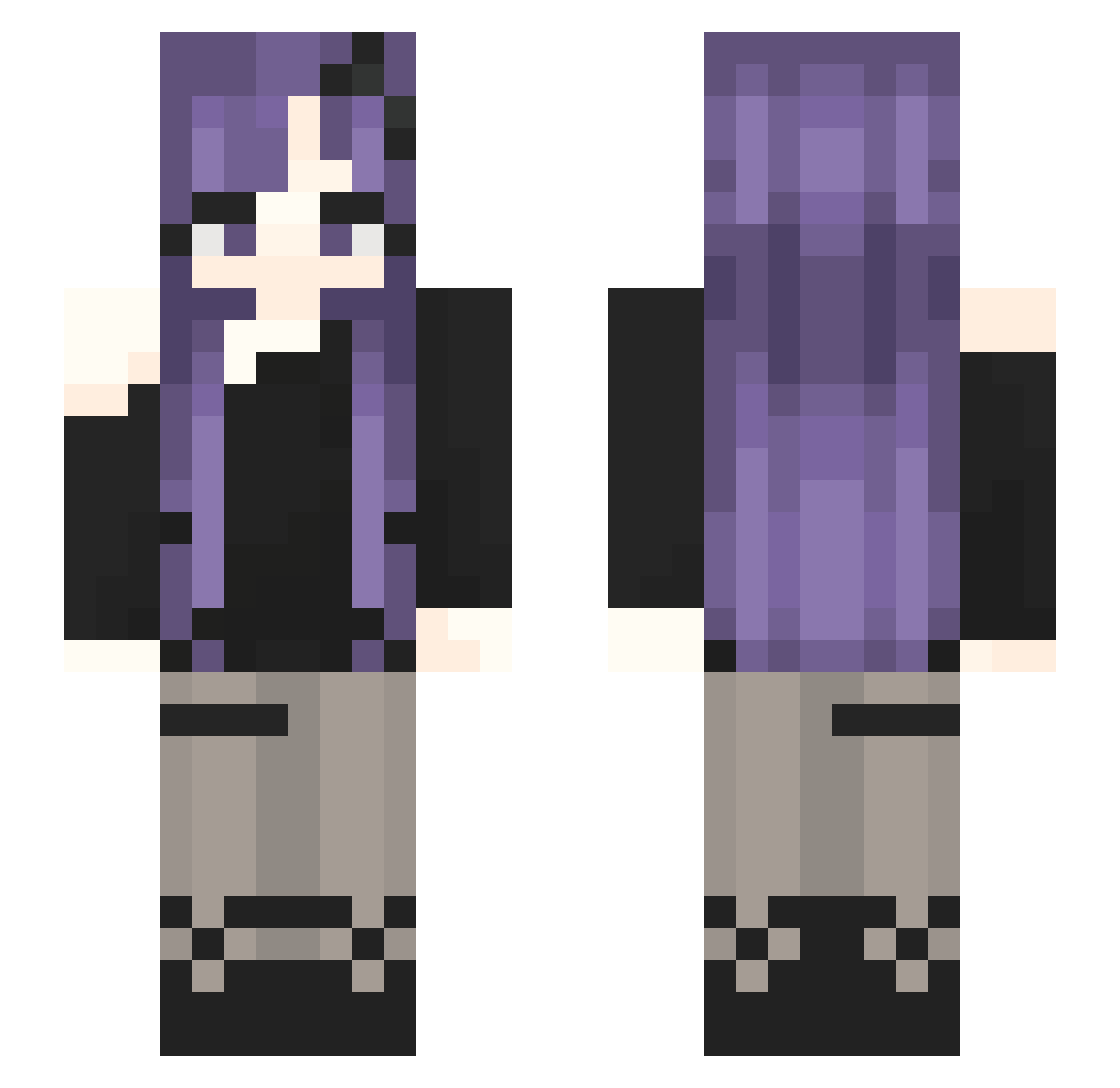chiaronaa Minecraft skin, front and back view
