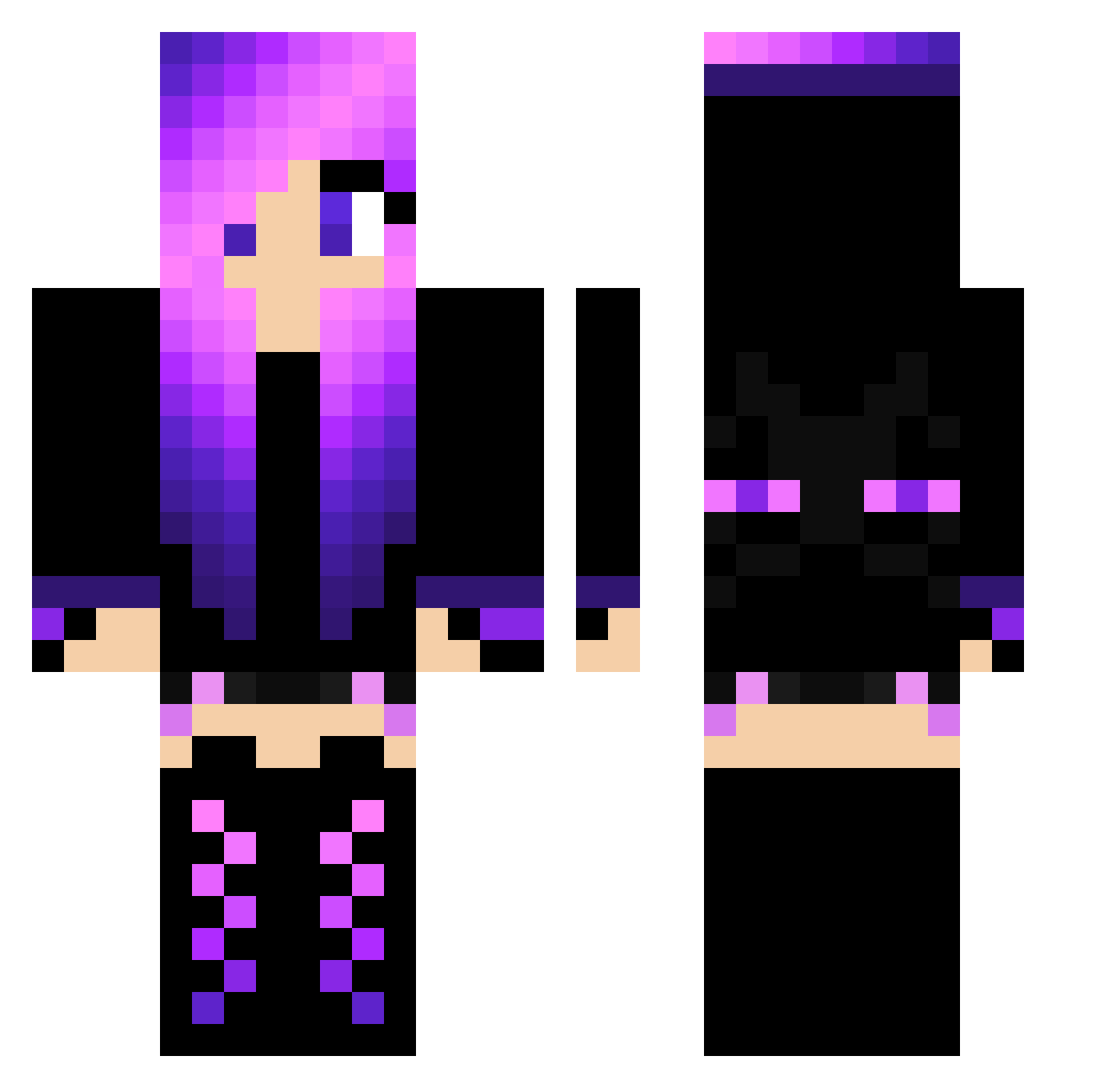 Vagrantly Minecraft skin, front and back view