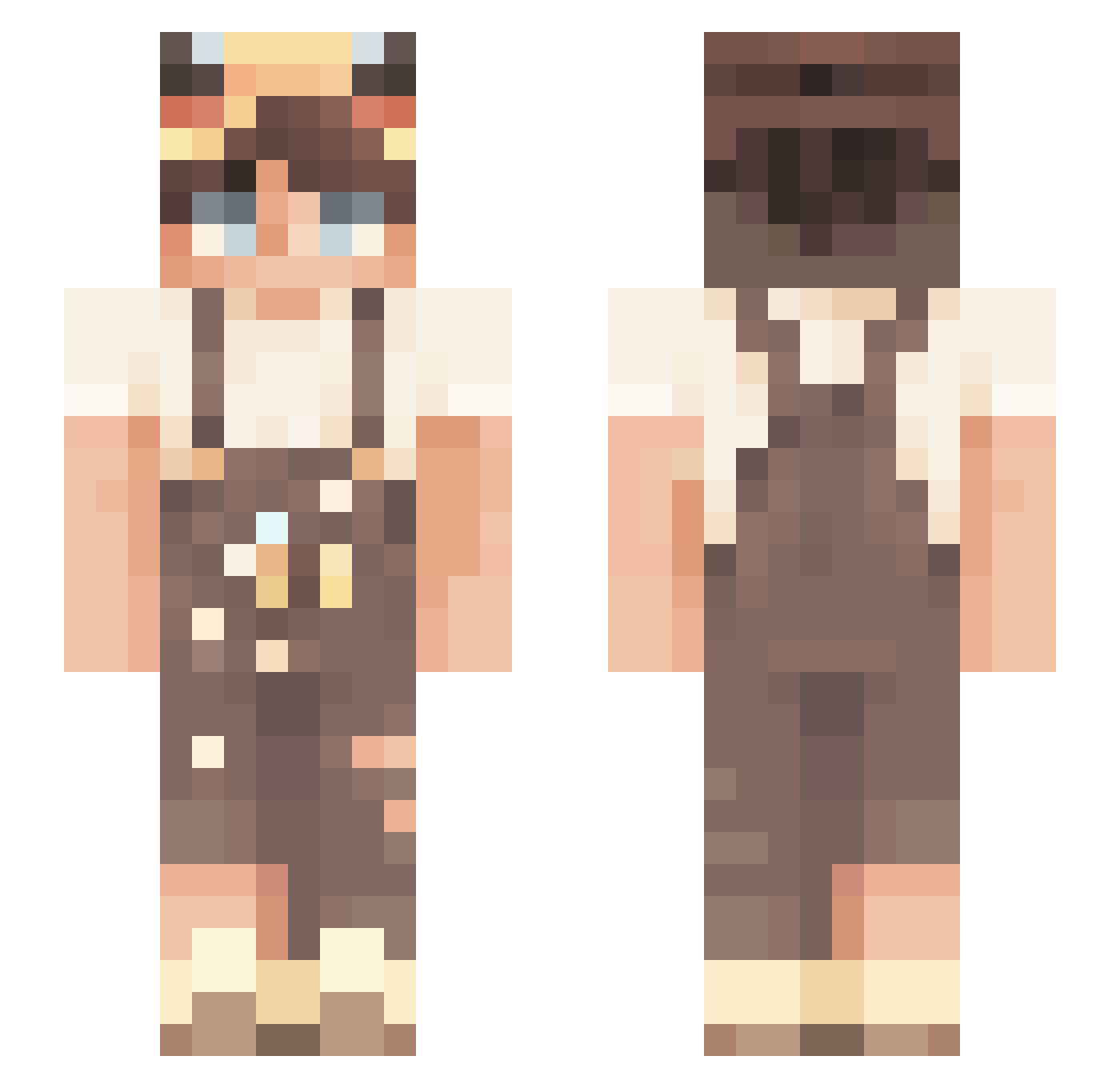 eliotadx Minecraft skin, front and back view