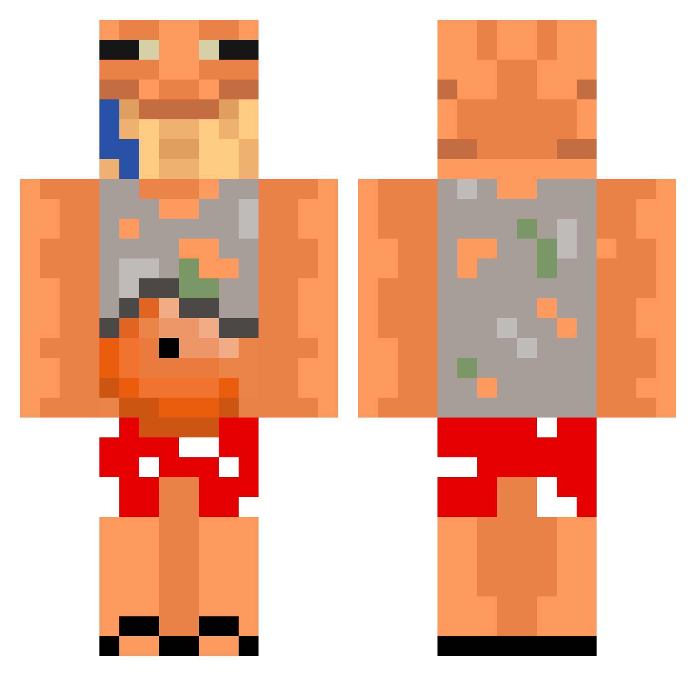 RibbitBellyBuhhh Minecraft skin, front and back view