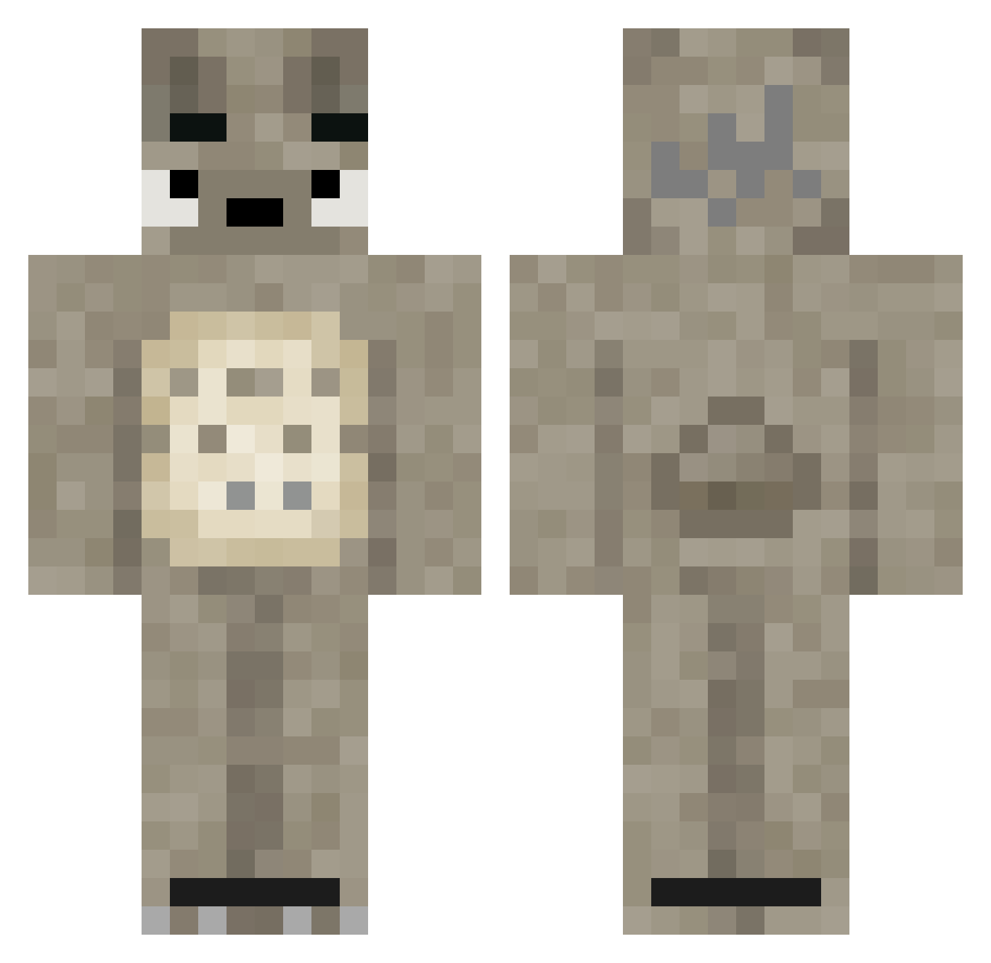 KUMO_lab_01 Minecraft skin, front and back view