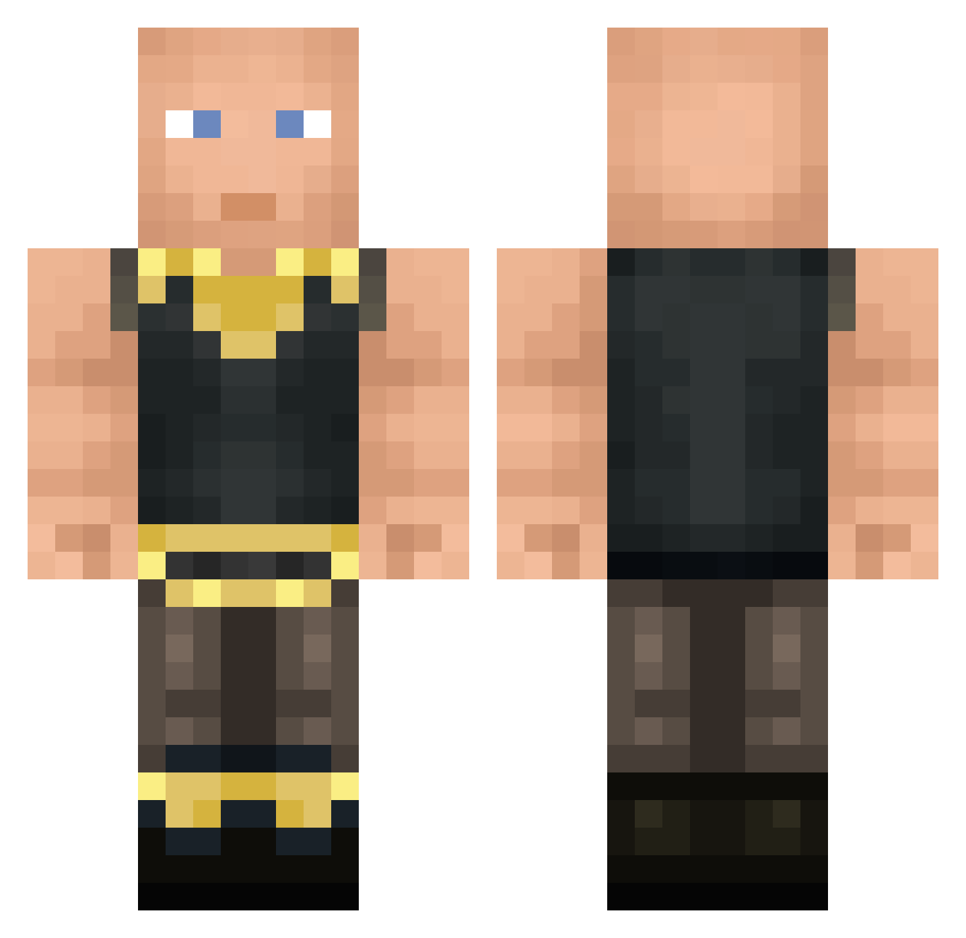 Lattuebec Minecraft skin, front and back view