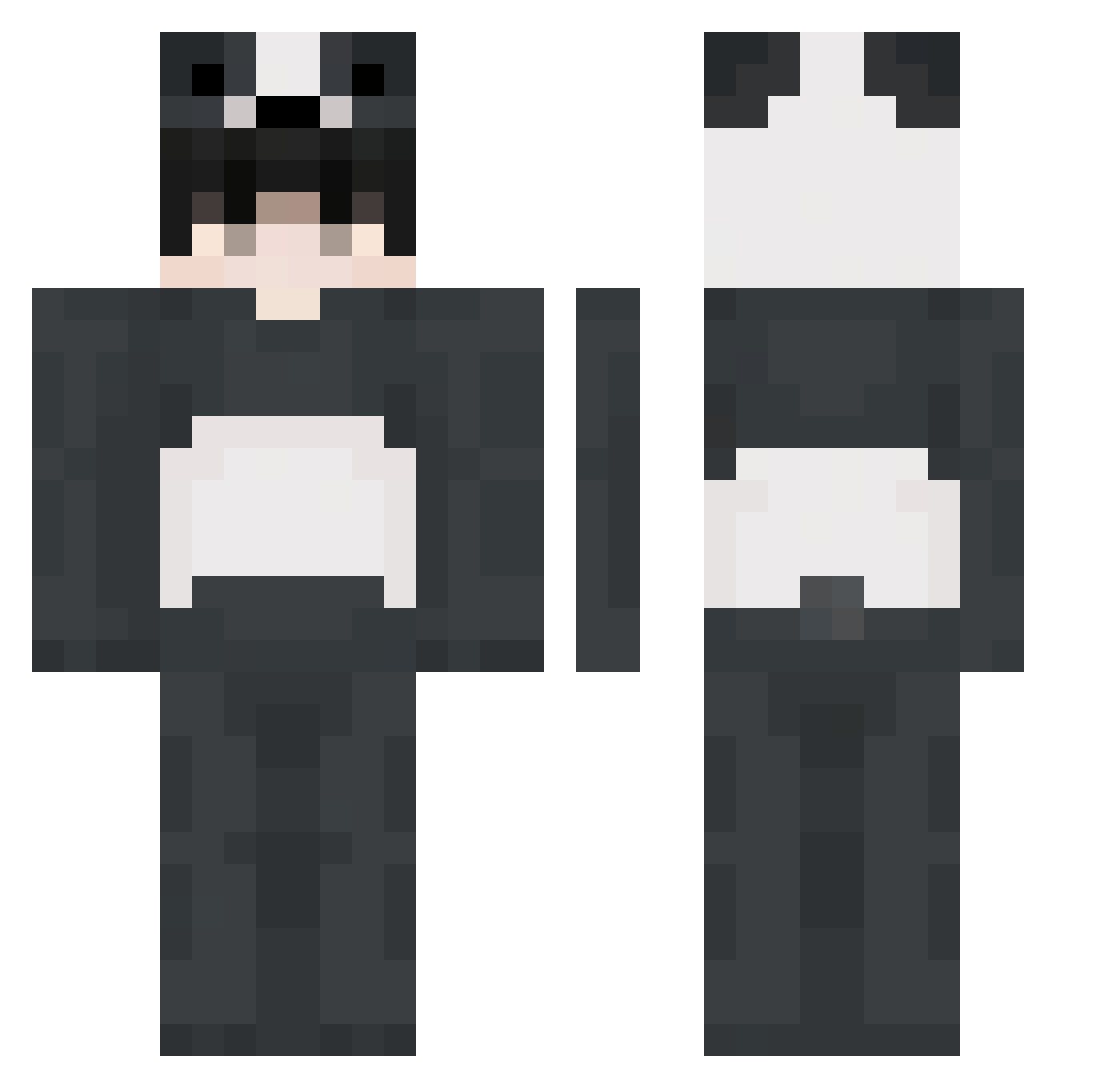iceepop Minecraft skin, front and back view