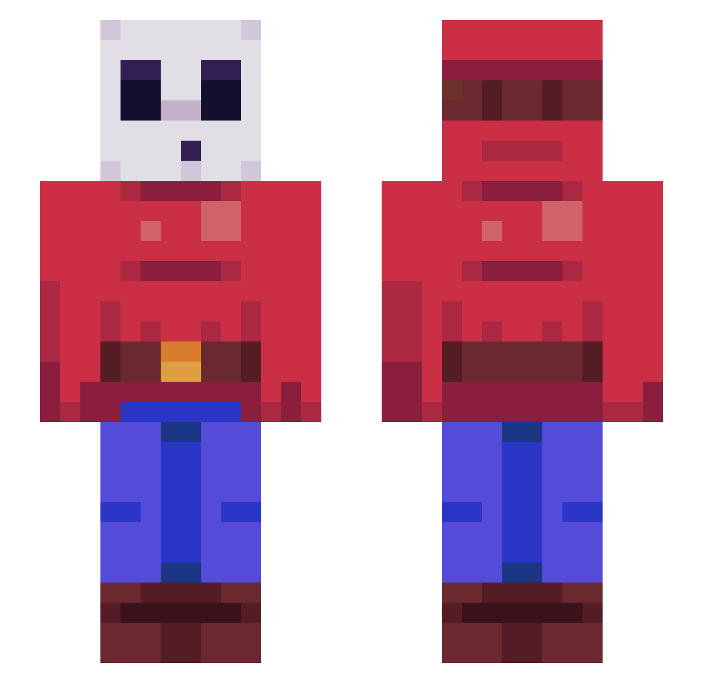 Cosmicxss Minecraft skin, front and back view