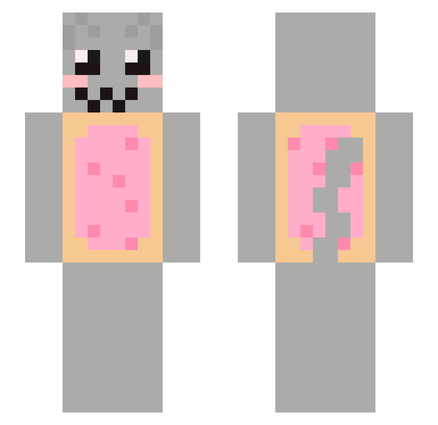 amysballs Minecraft skin, front and back view
