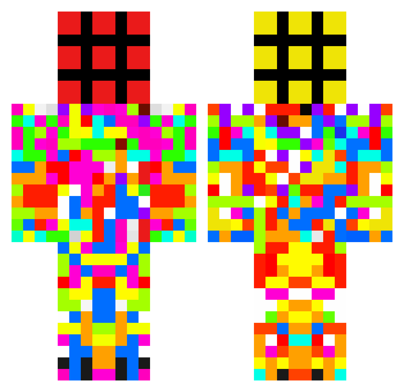 Krustayyyy Minecraft skin, front and back view