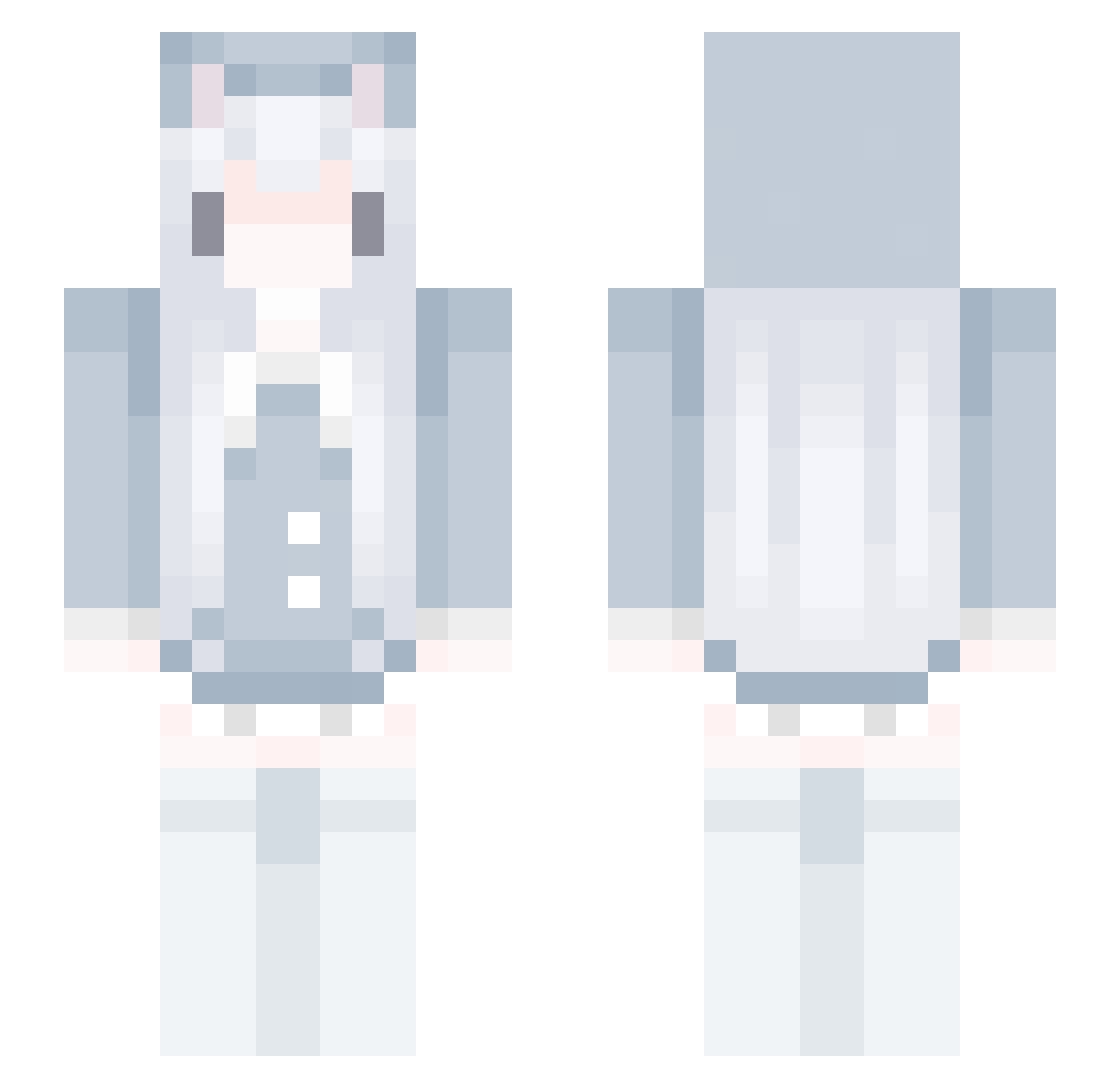 pupwf Minecraft skin, front and back view