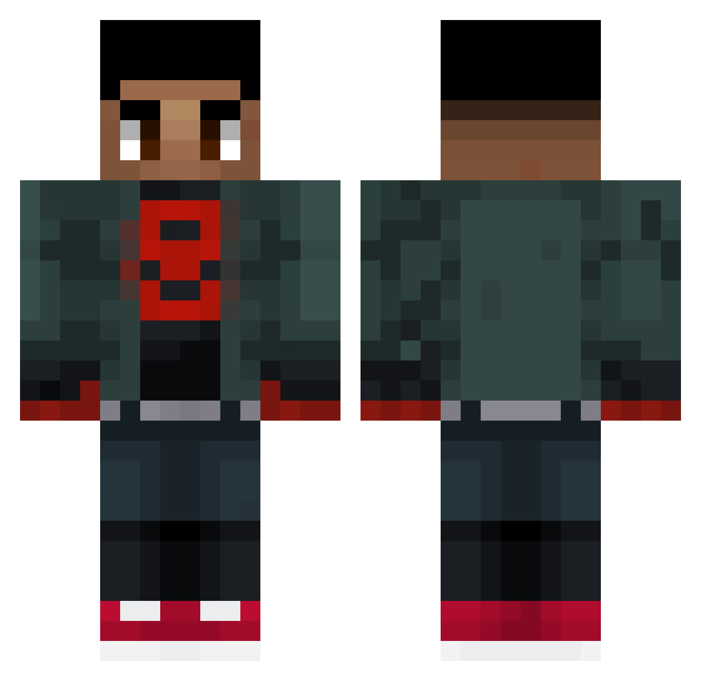 lowzasu Minecraft skin, front and back view