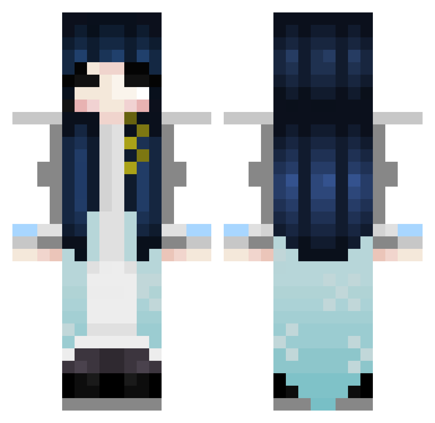 HyoukaKisaragi Minecraft skin, front and back view