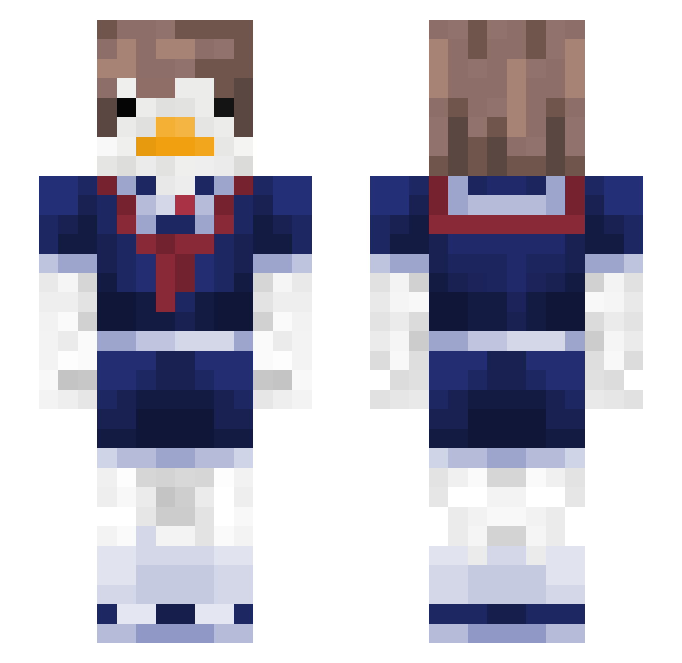 pEpOh Minecraft skin, front and back view