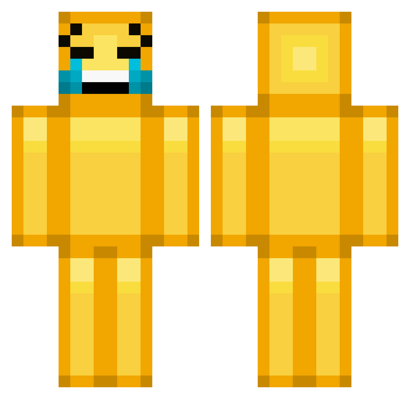 strongbert Minecraft skin, front and back view