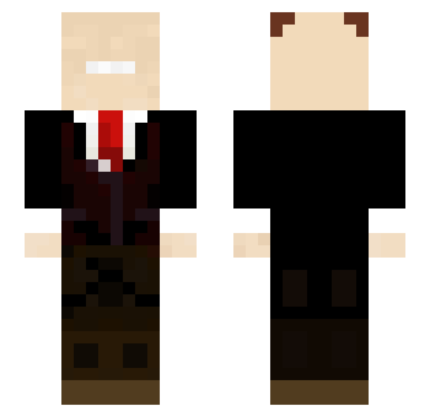tempness Minecraft skin, front and back view