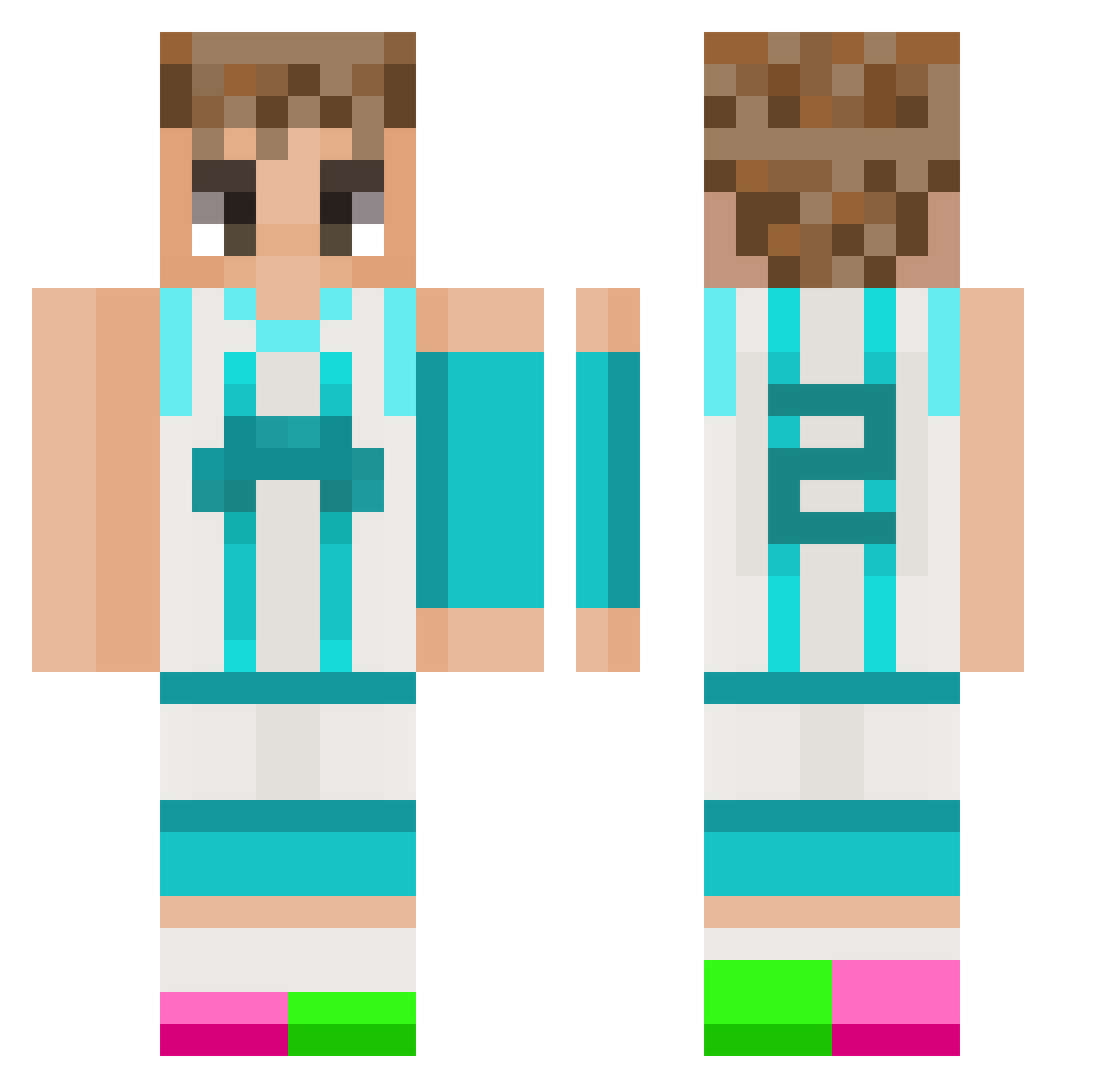 ssgobin Minecraft skin, front and back view