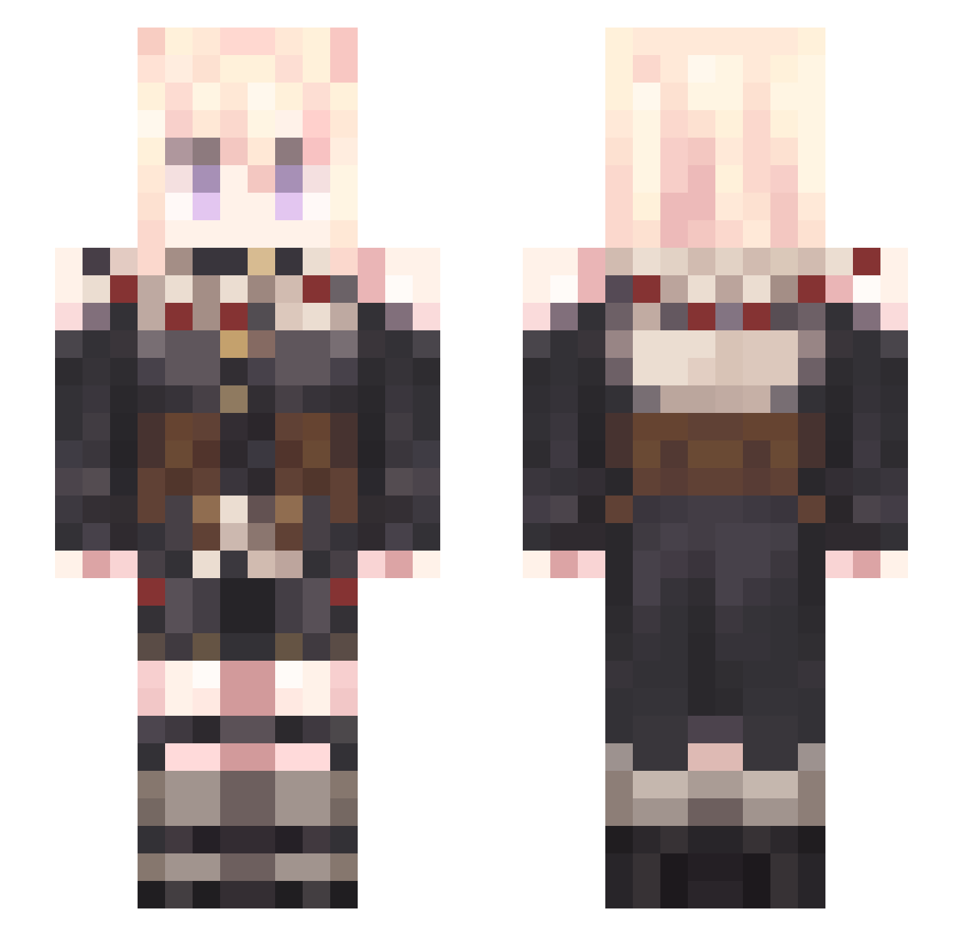 Qing_Yu0902 Minecraft skin, front and back view