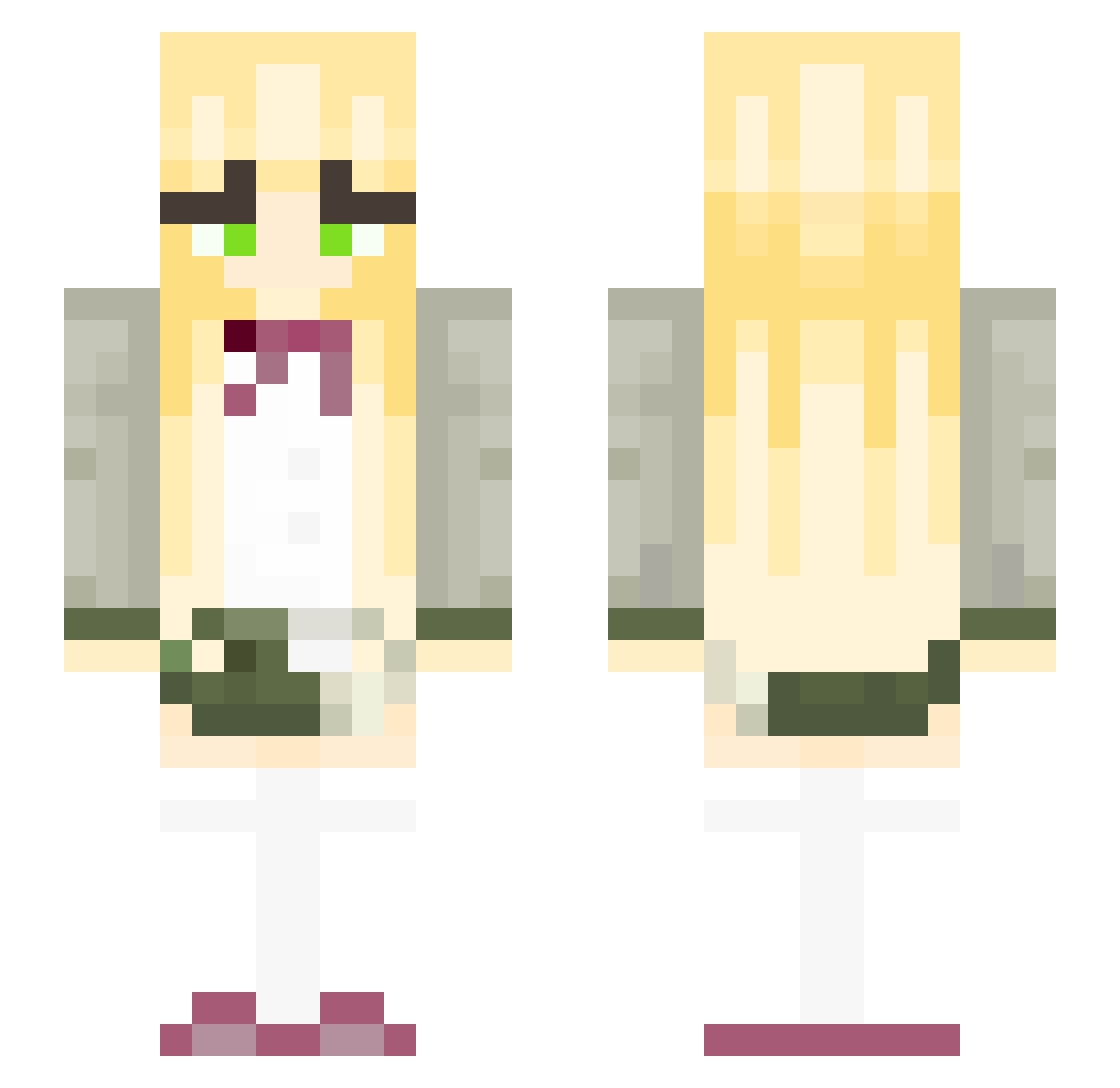 LinhTideo8kUwU Minecraft skin, front and back view