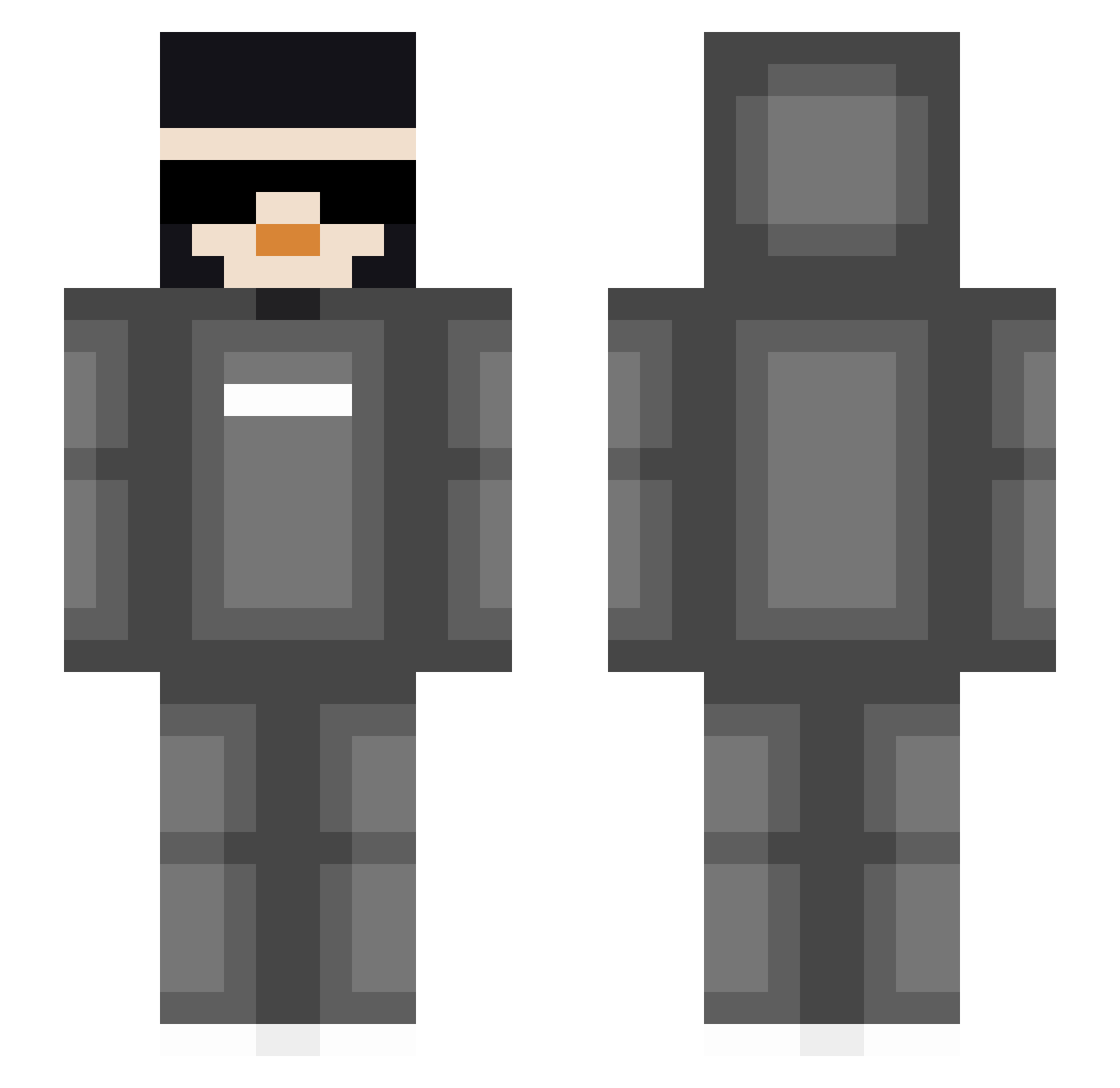 reubenbackwords Minecraft skin, front and back view