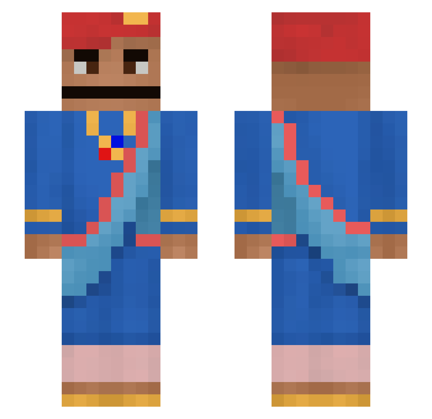 Arkapelo Minecraft skin, front and back view