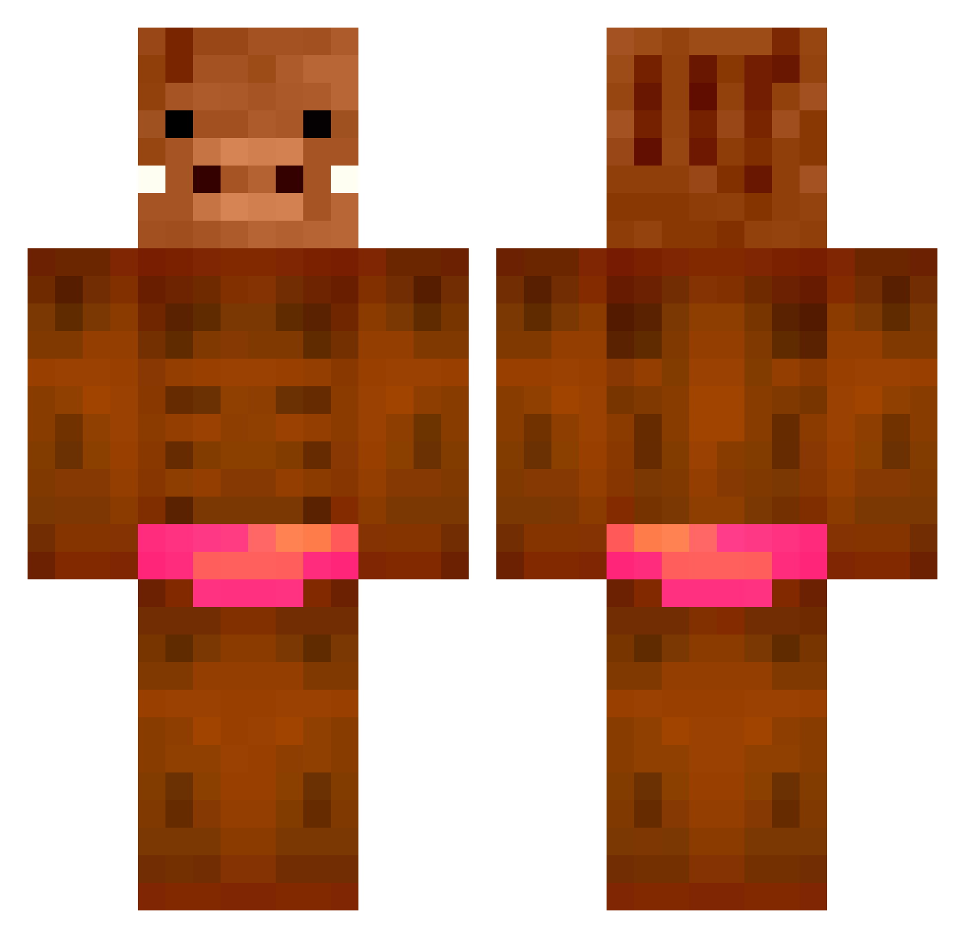kabancikk Minecraft skin, front and back view