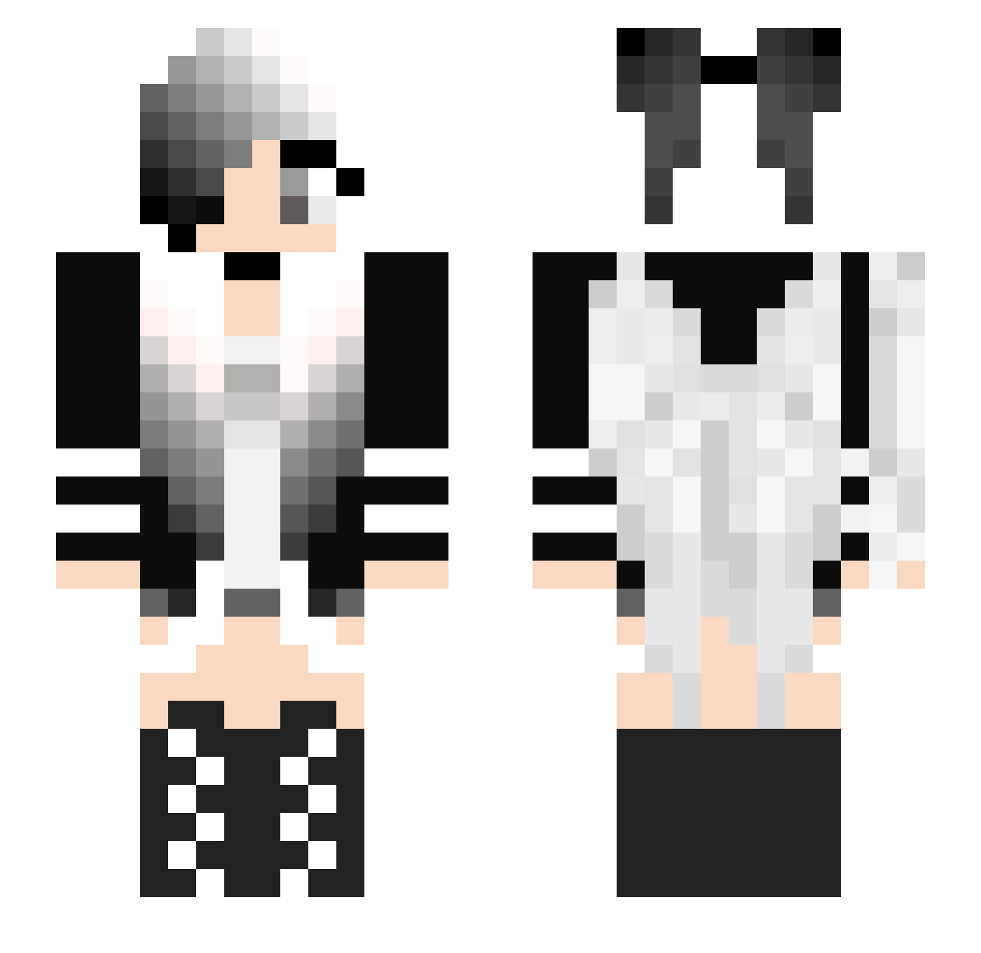 Zoezilly Minecraft skin, front and back view