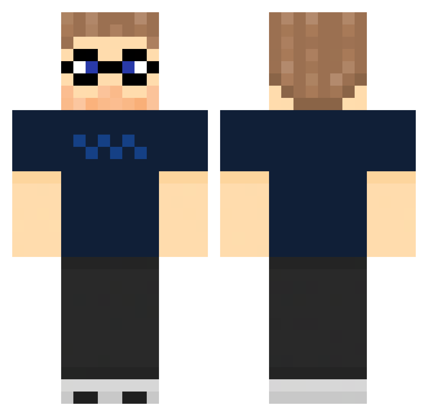 michaelback Minecraft skin, front and back view