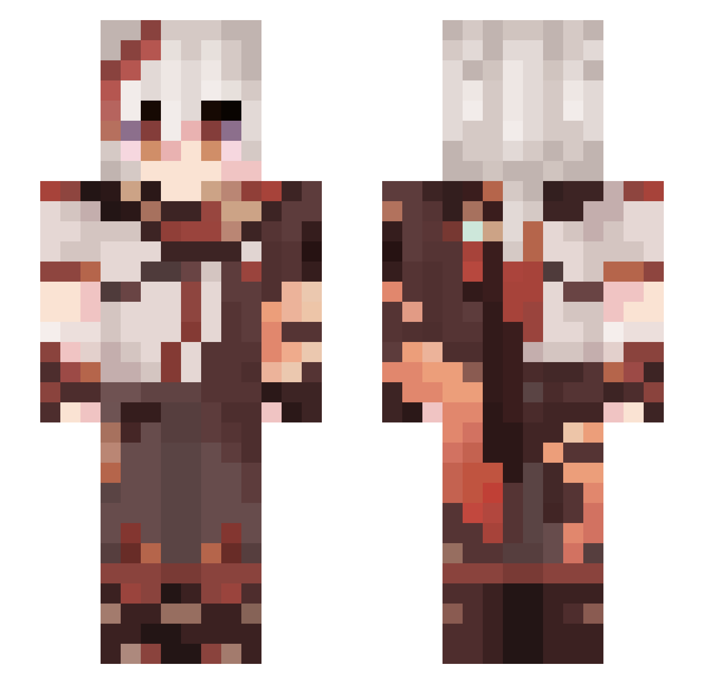 Pika_Bot Minecraft skin, front and back view