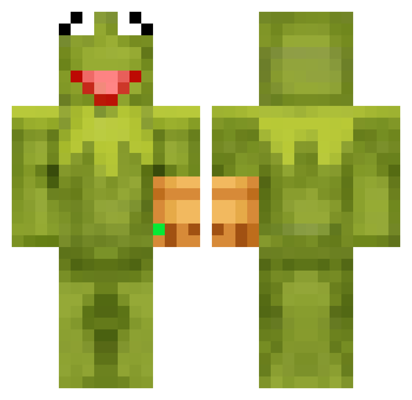 ExiiPlays Minecraft skin, front and back view
