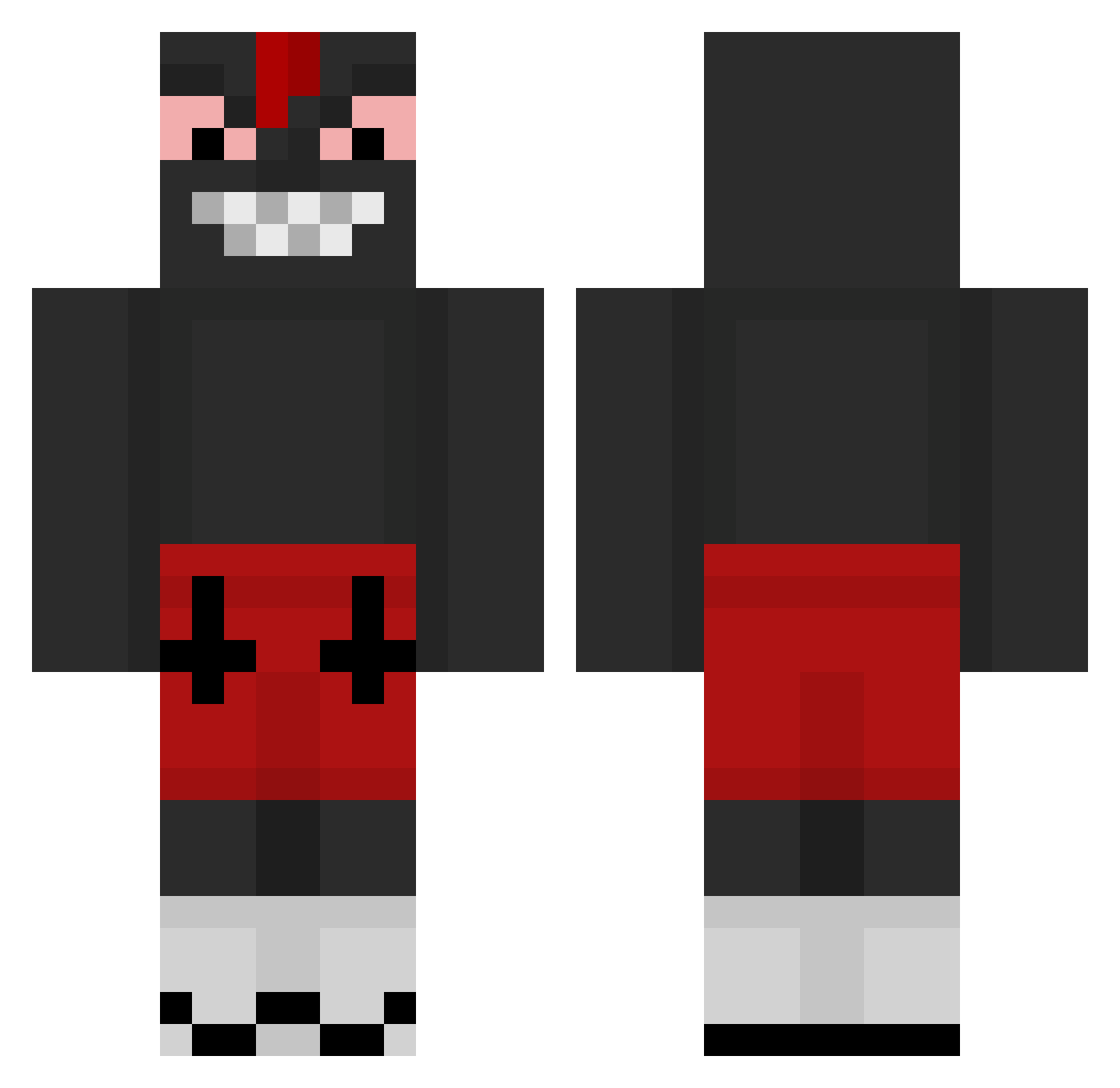 DesuHD Minecraft skin, front and back view