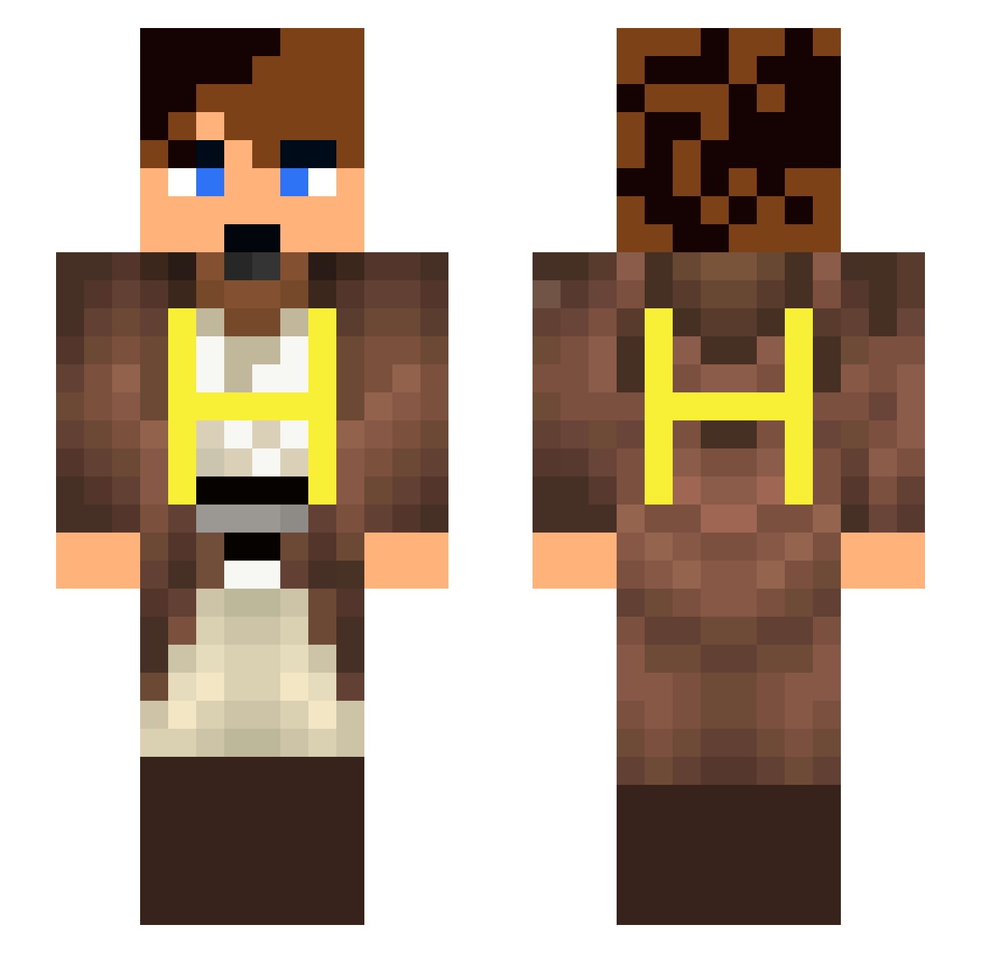TheHorsemanplayz Minecraft skin, front and back view