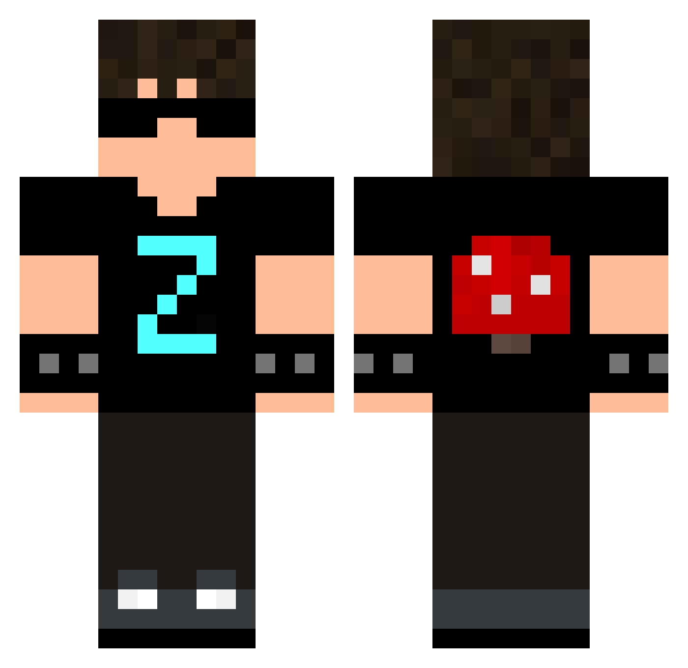 heraldinho Minecraft skin, front and back view