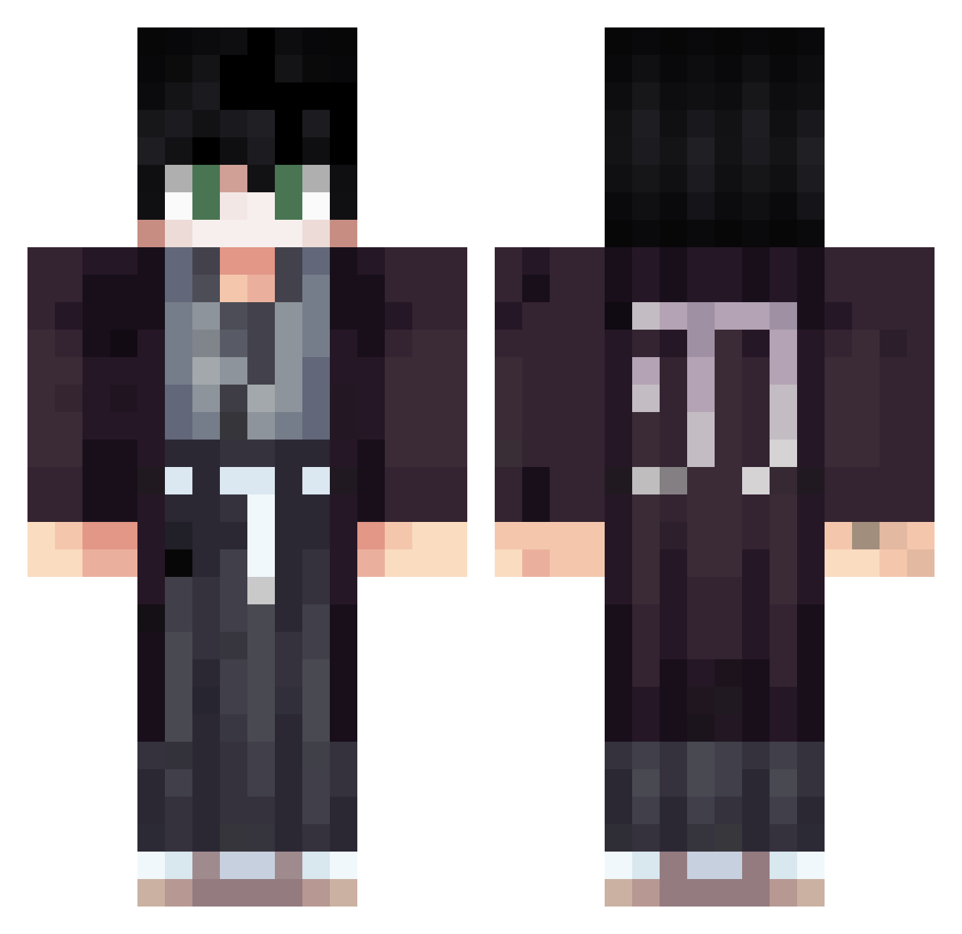 enturnv Minecraft skin, front and back view