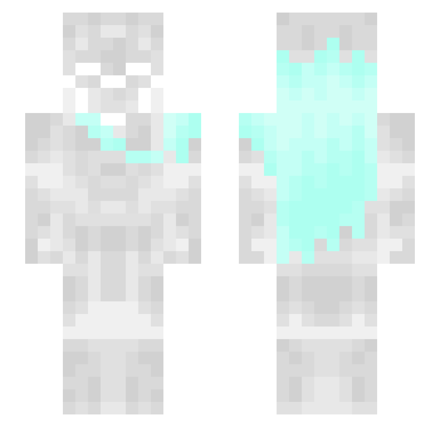 maybme Minecraft skin, front and back view