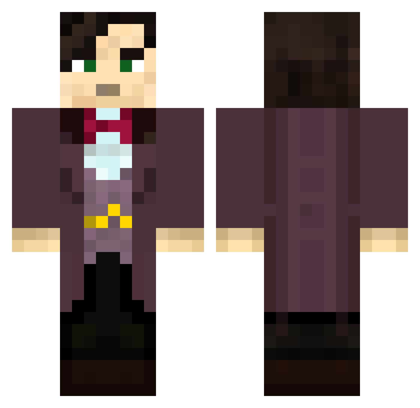 LMNTZ Minecraft skin, front and back view