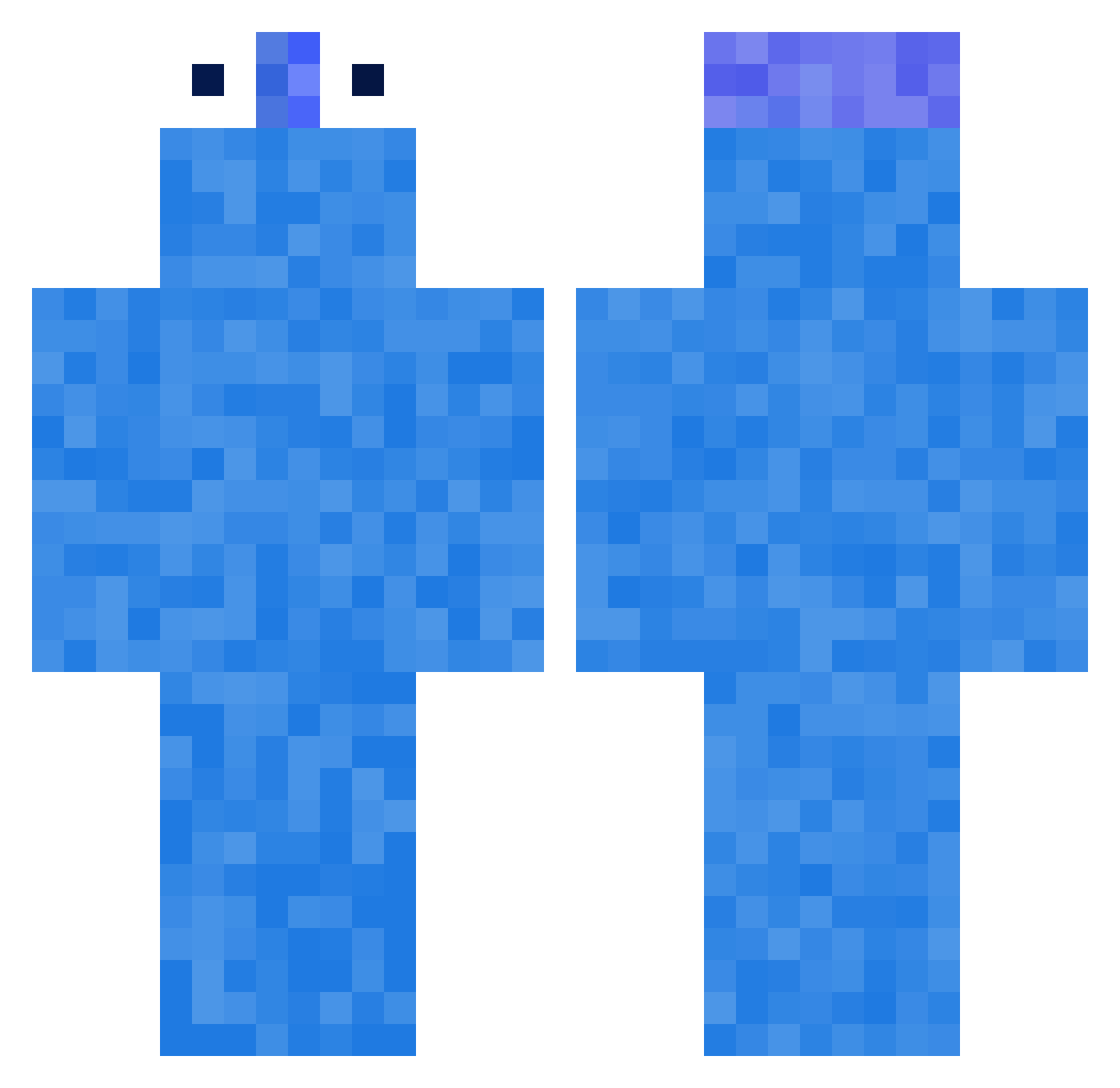 bigkoi Minecraft skin, front and back view