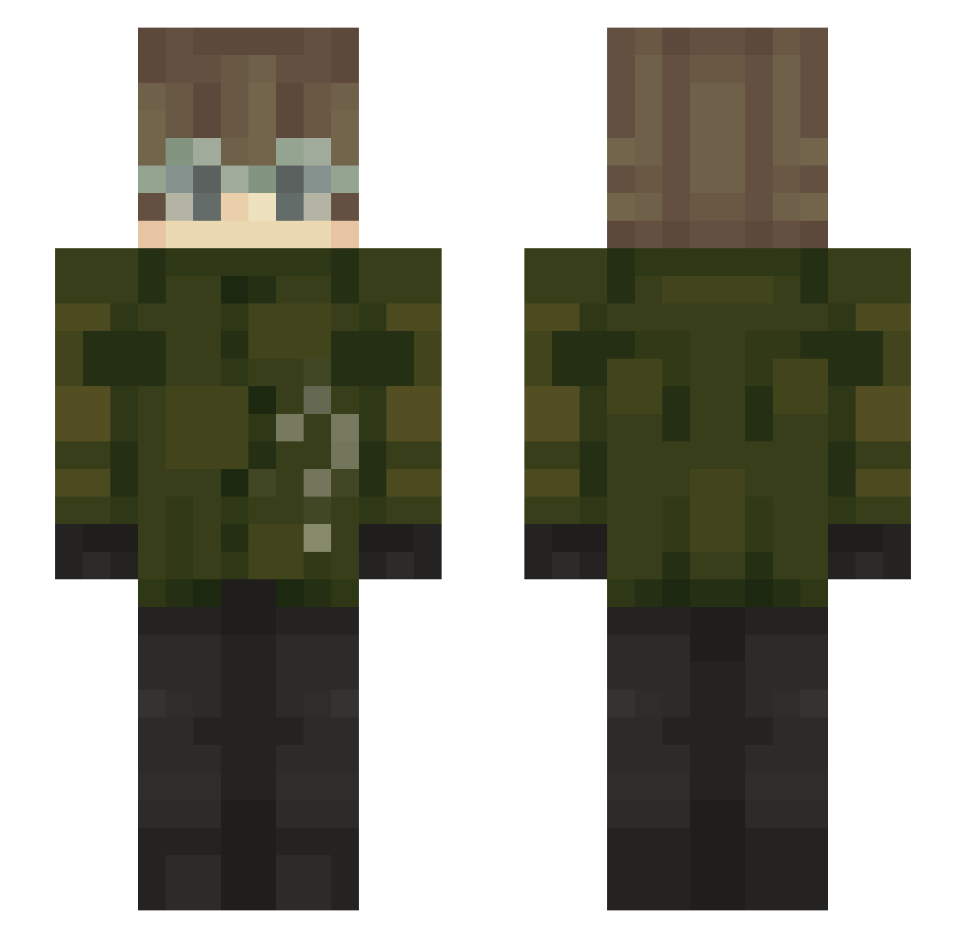 alkocholizacja Minecraft skin, front and back view