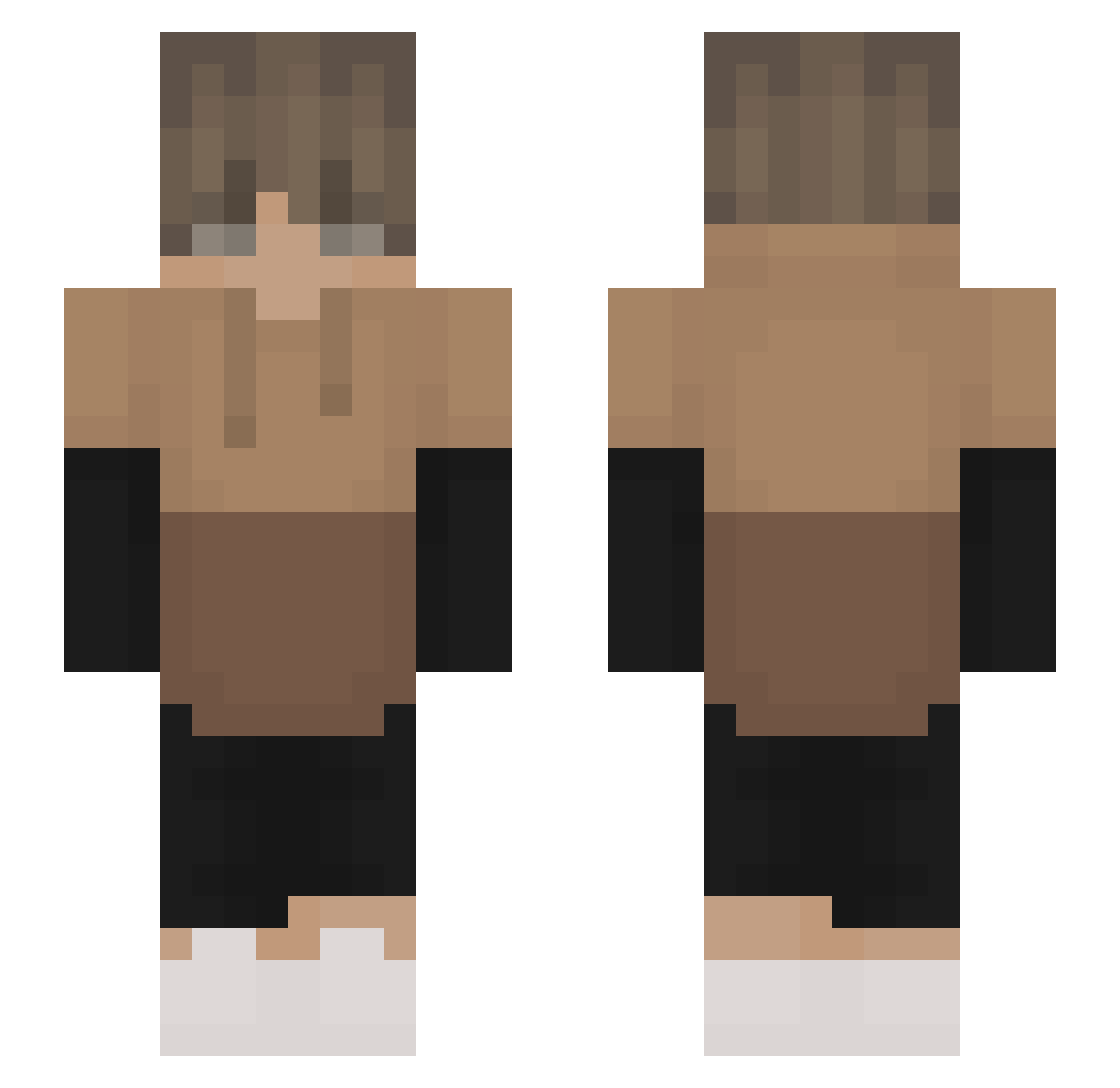 Evzend Minecraft skin, front and back view
