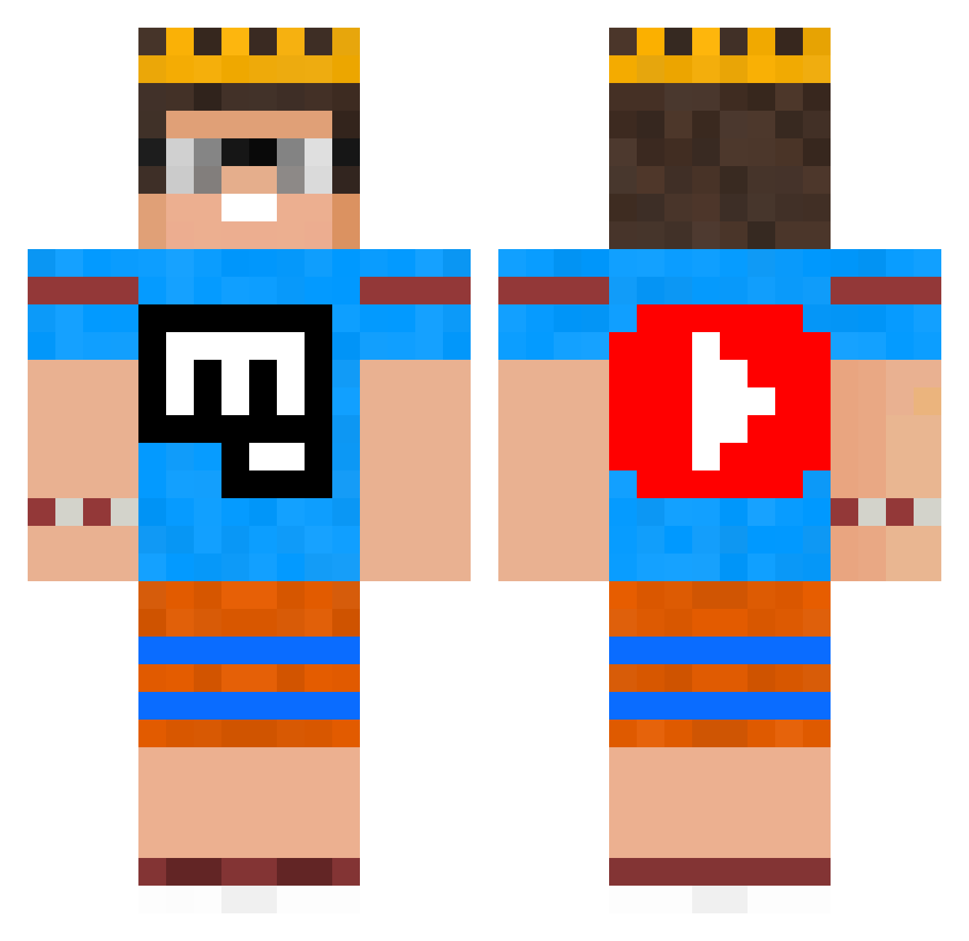 MustafaBerkKaba Minecraft skin, front and back view