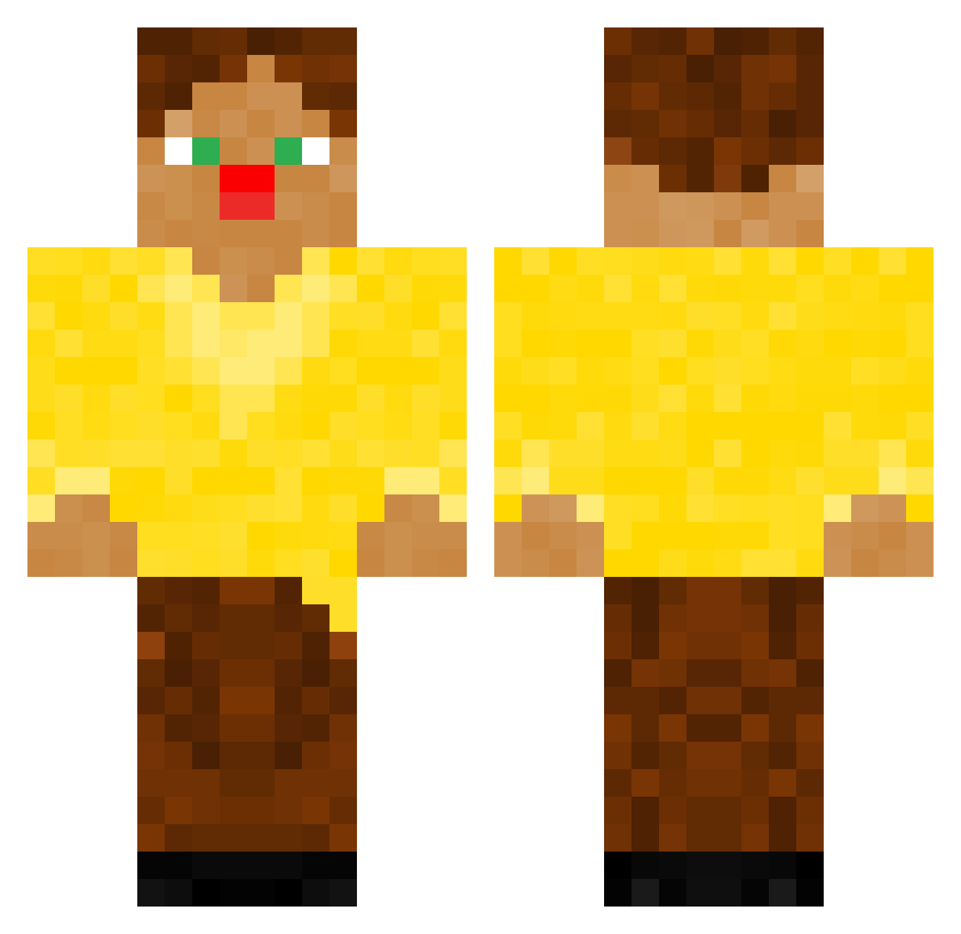 DaZatex Minecraft skin, front and back view