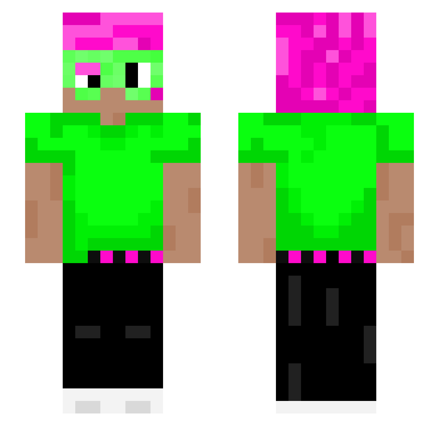 bonkey_mutt Minecraft skin, front and back view