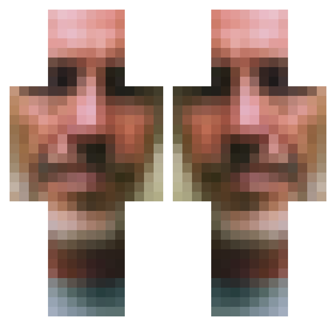 uberlegen Minecraft skin, front and back view