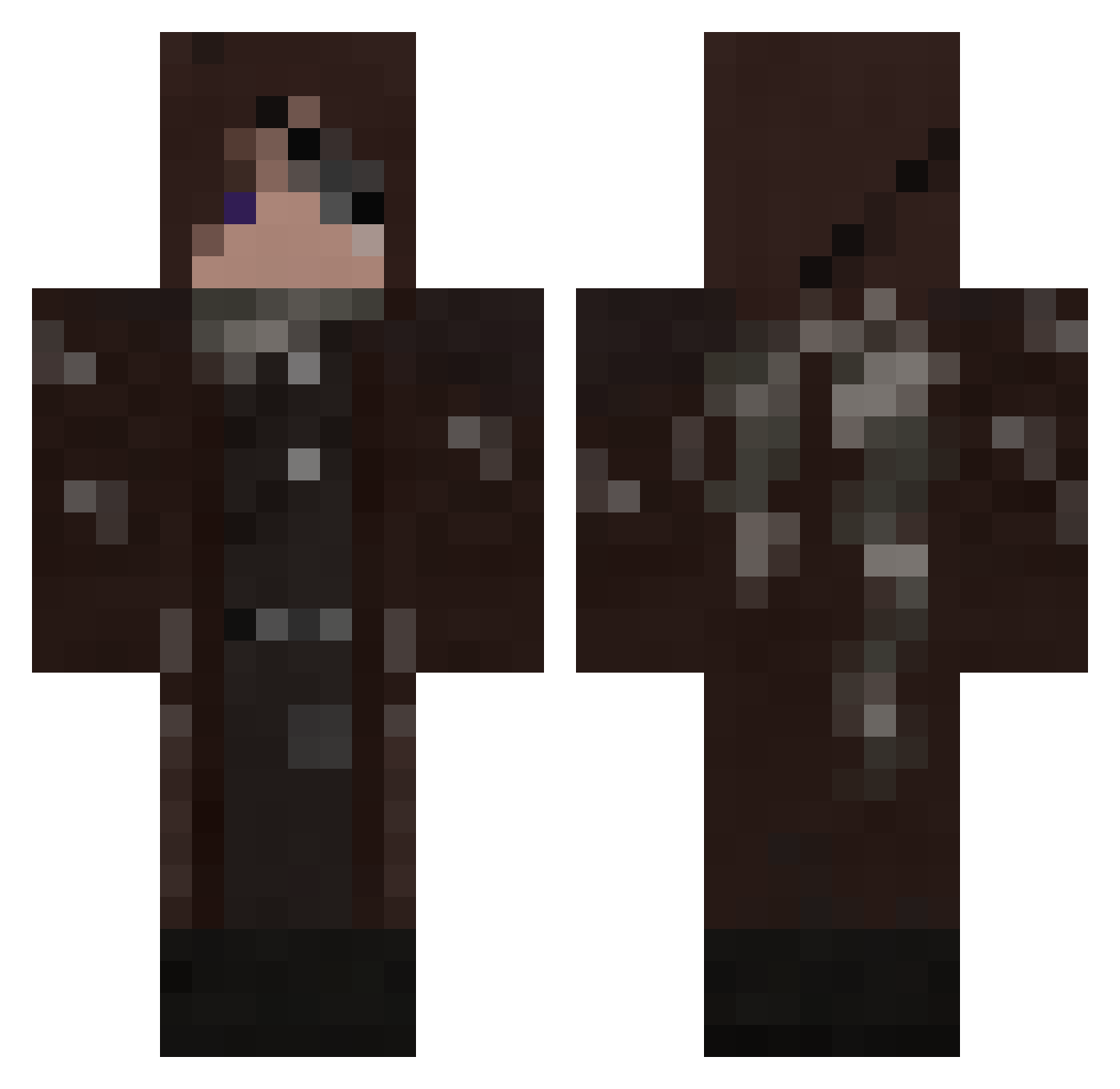 Salungoji Minecraft skin, front and back view
