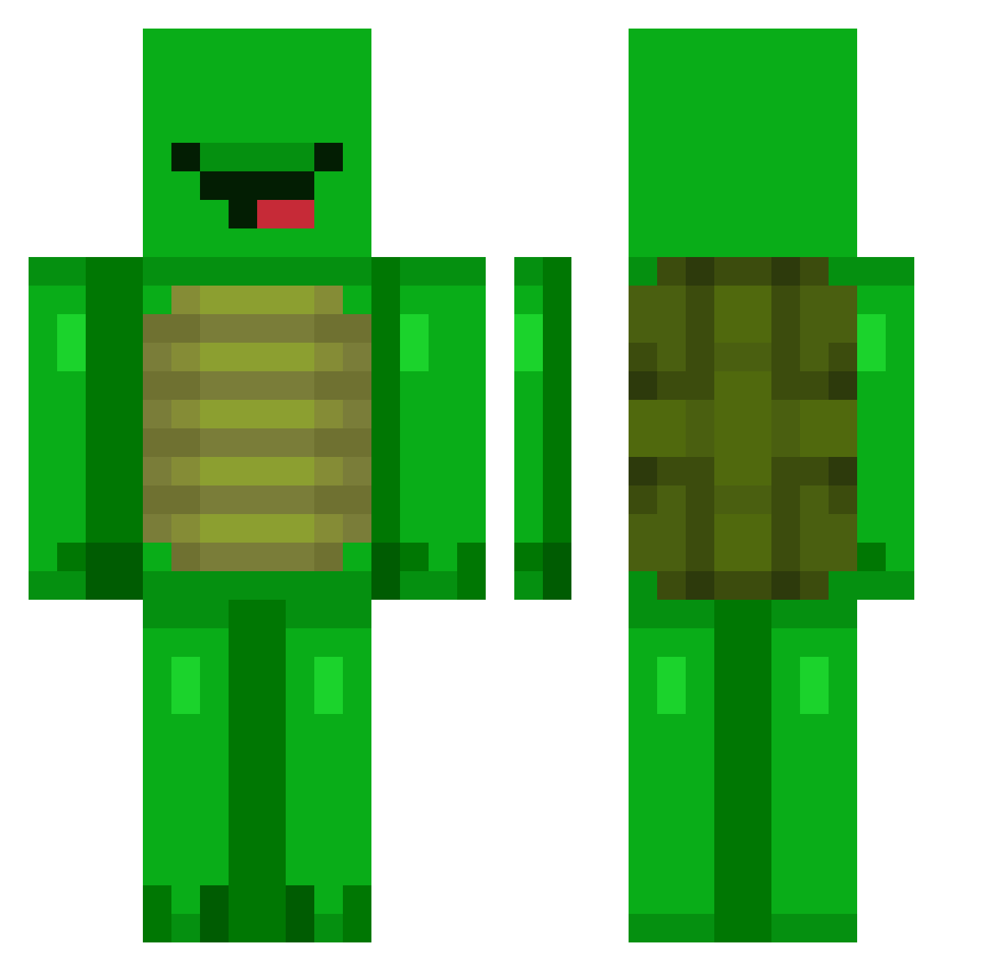 fridgestar Minecraft skin, front and back view