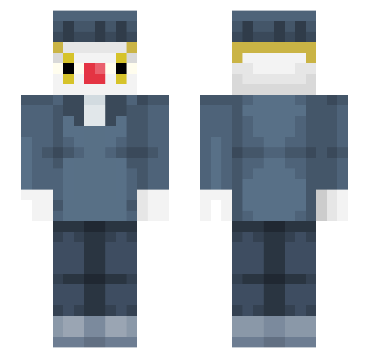 A3C3 Minecraft skin, front and back view