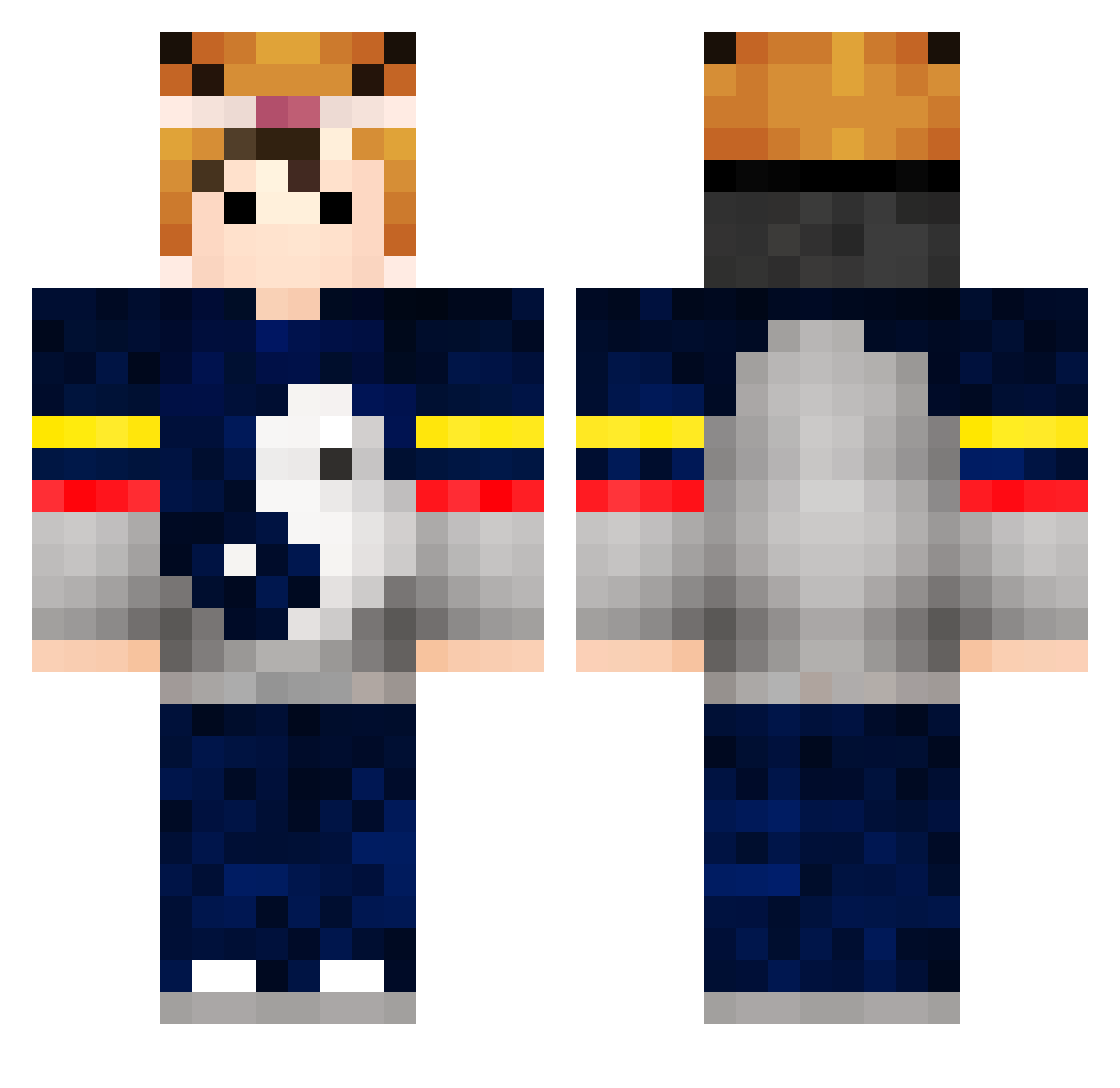 simon205 Minecraft skin, front and back view