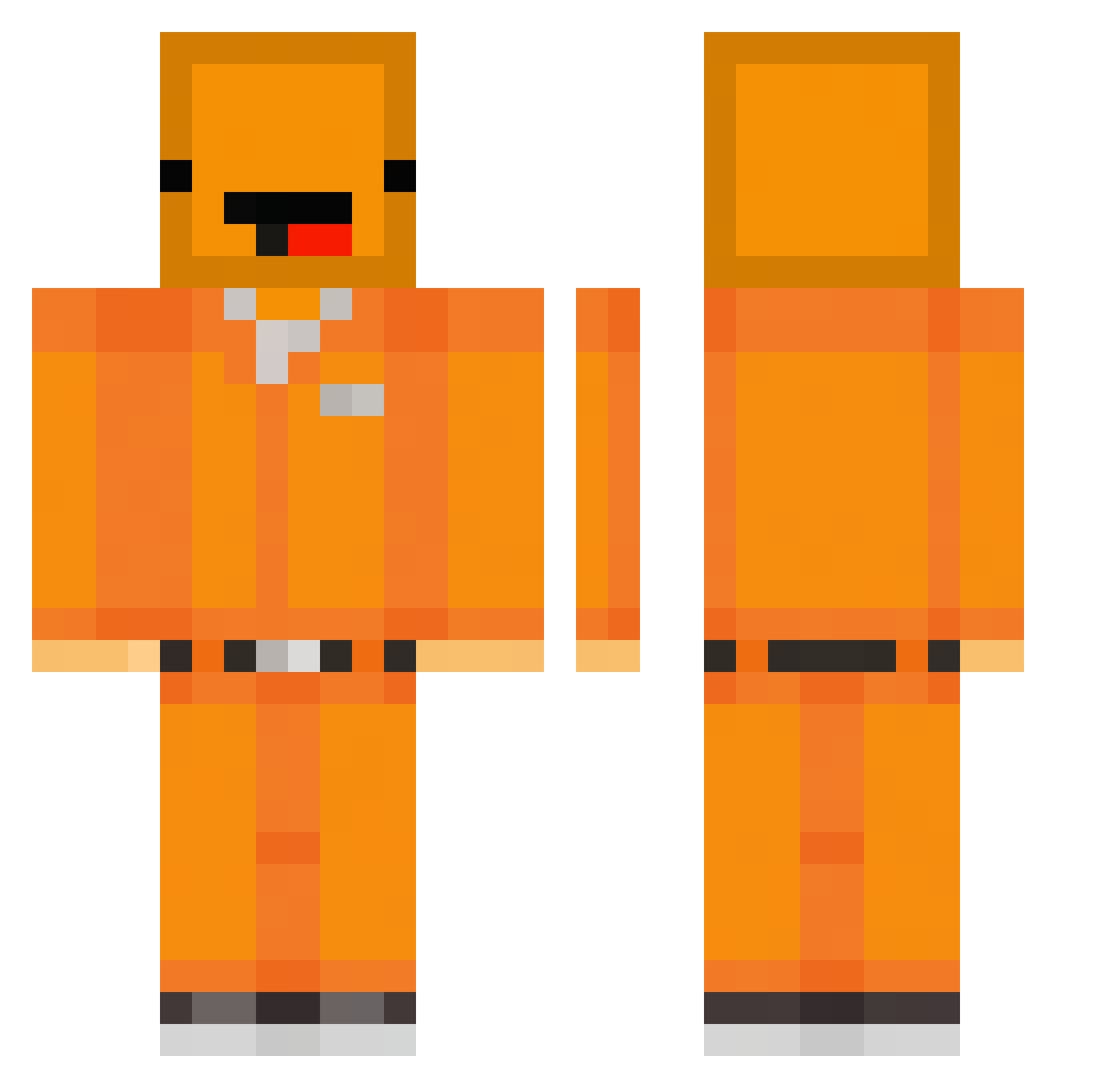 Painlesspancake Minecraft skin, front and back view