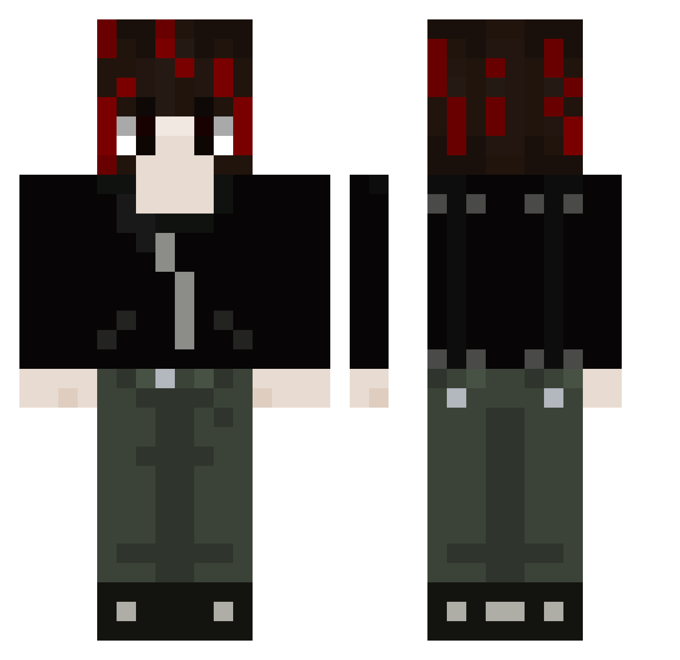 mluvij Minecraft skin, front and back view