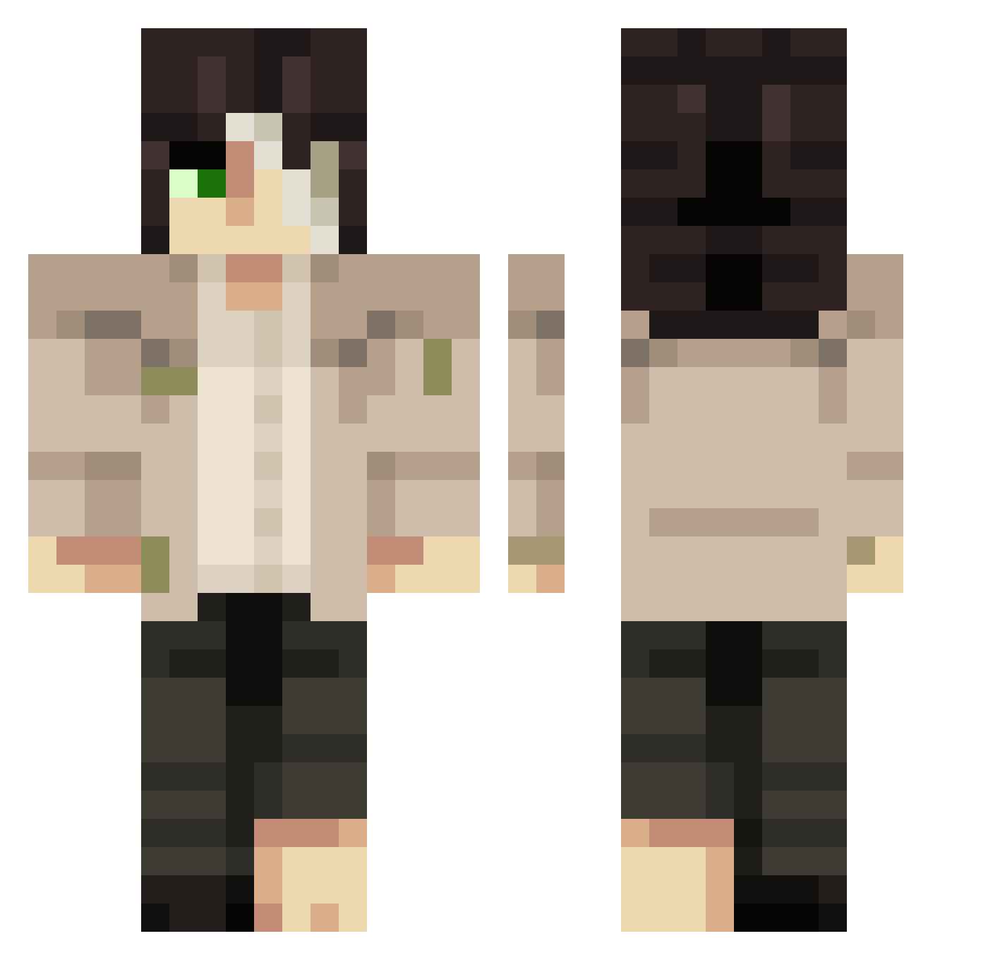 iamsaturo Minecraft skin, front and back view