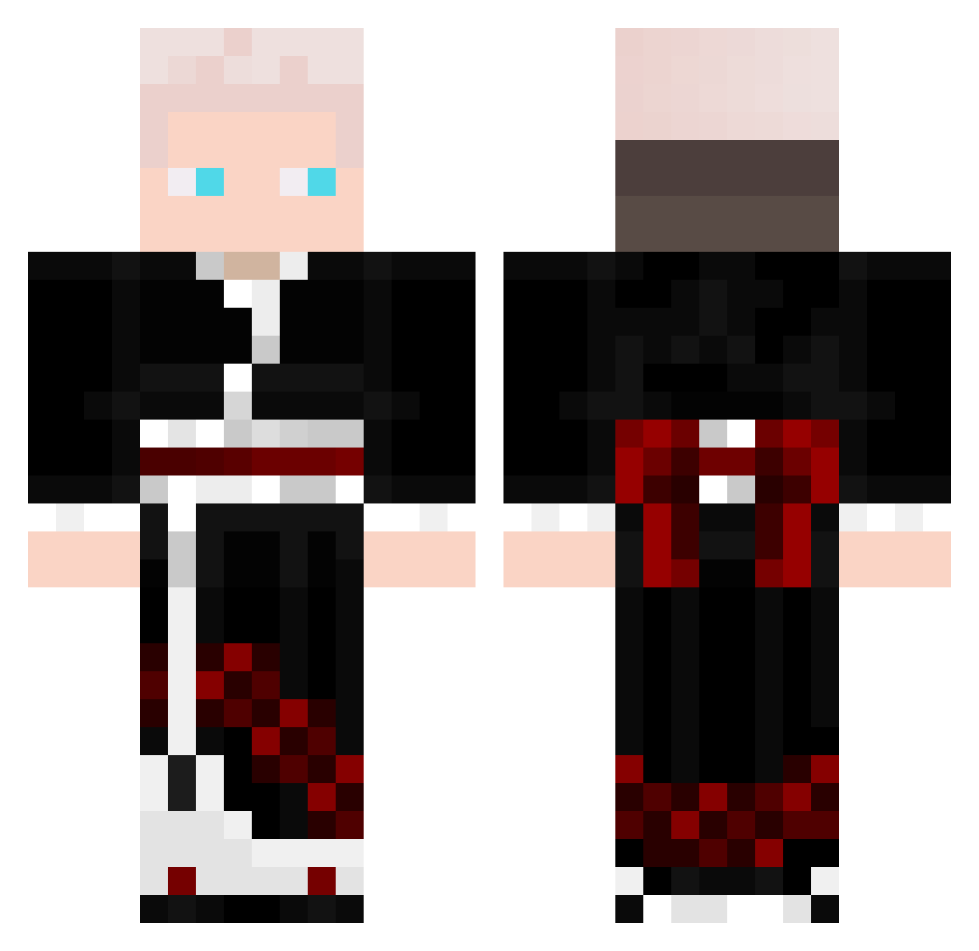 Jaymax Minecraft skin, front and back view