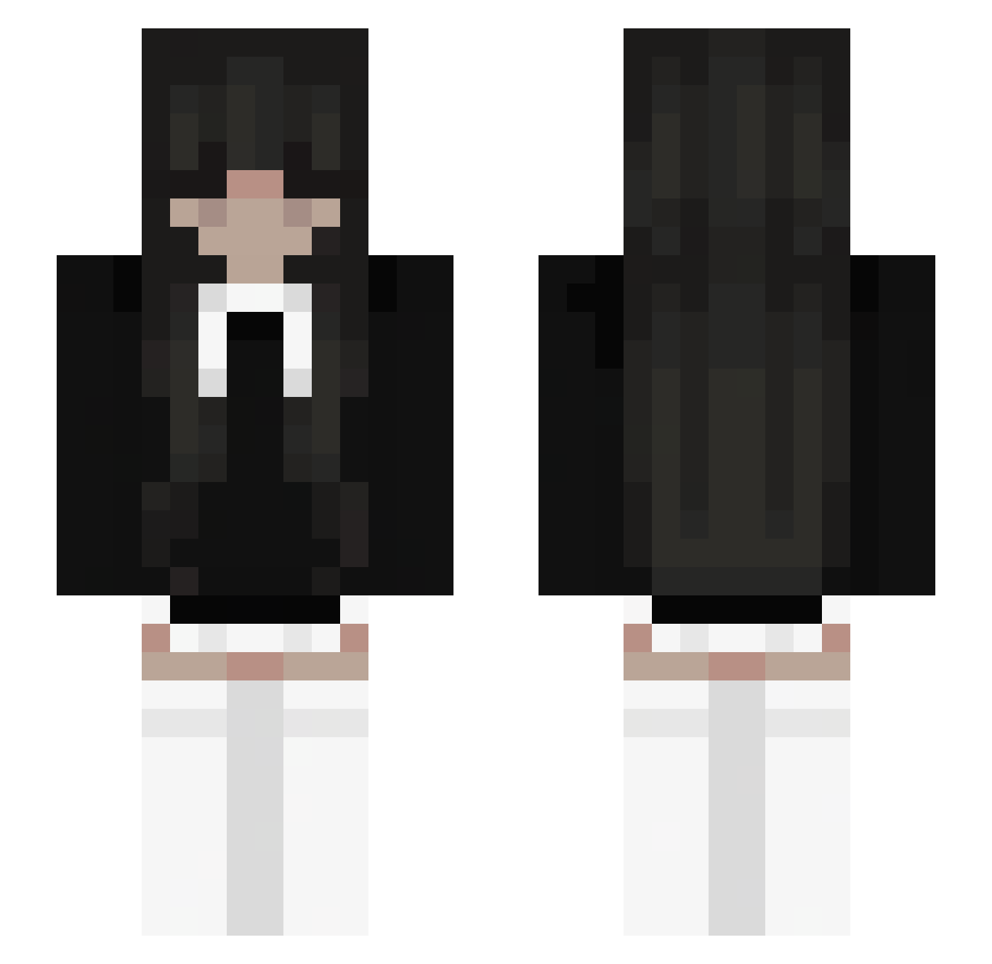 NotZwxy Minecraft skin, front and back view